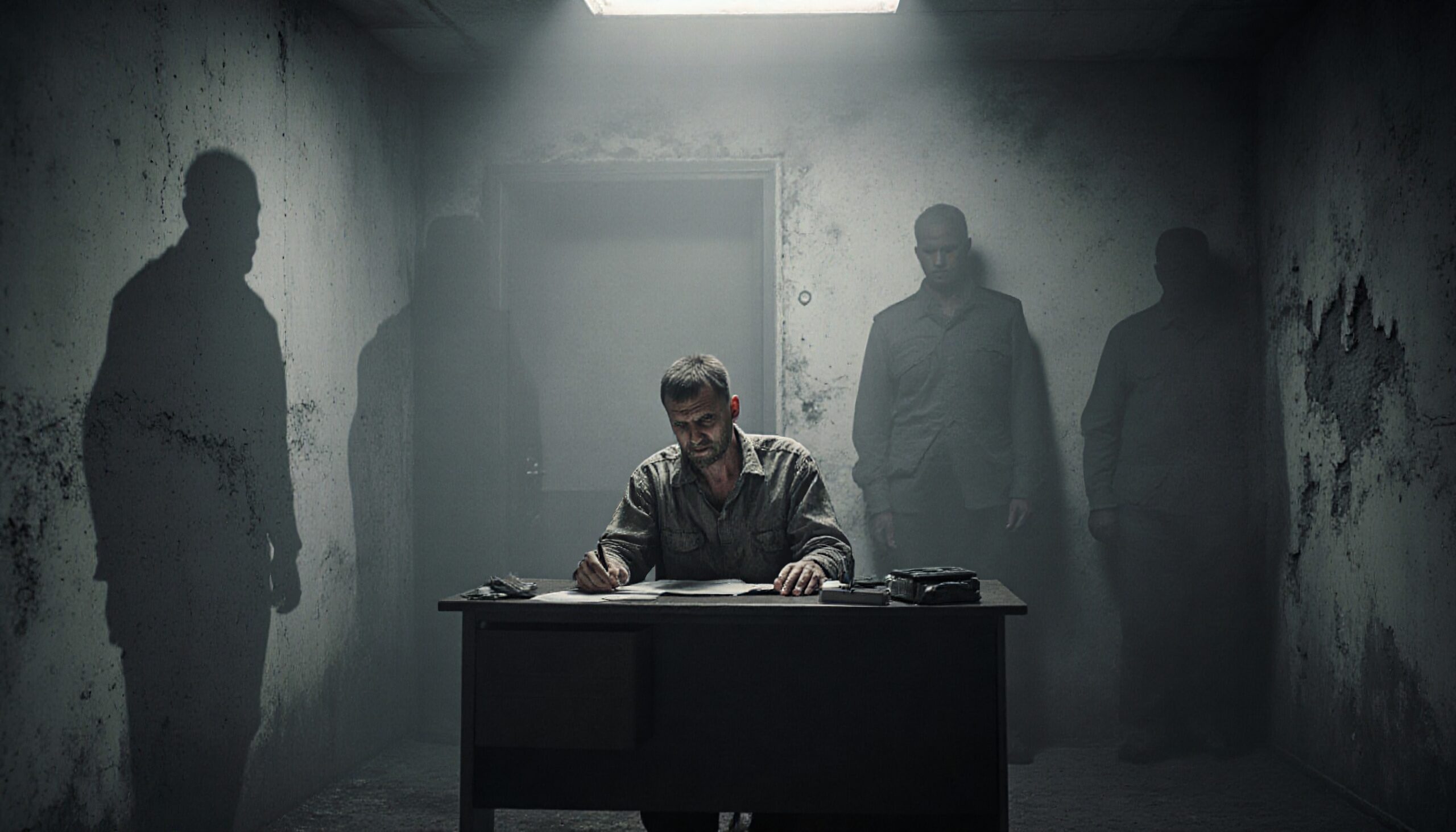 Shadowy Room Intense Writing Scene