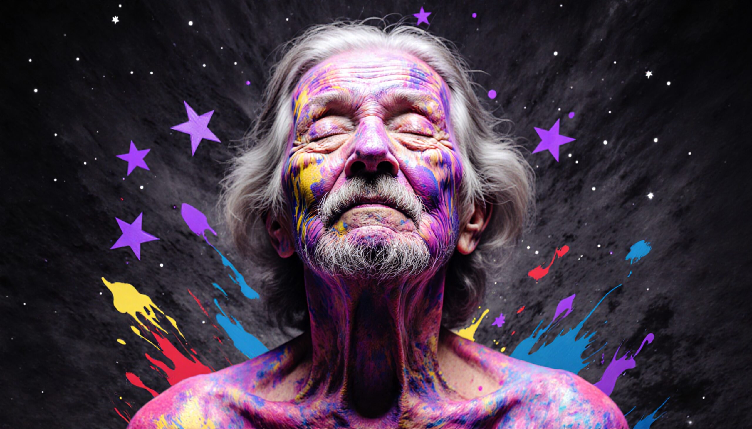 Painted Serenity Amid Cosmic Colors