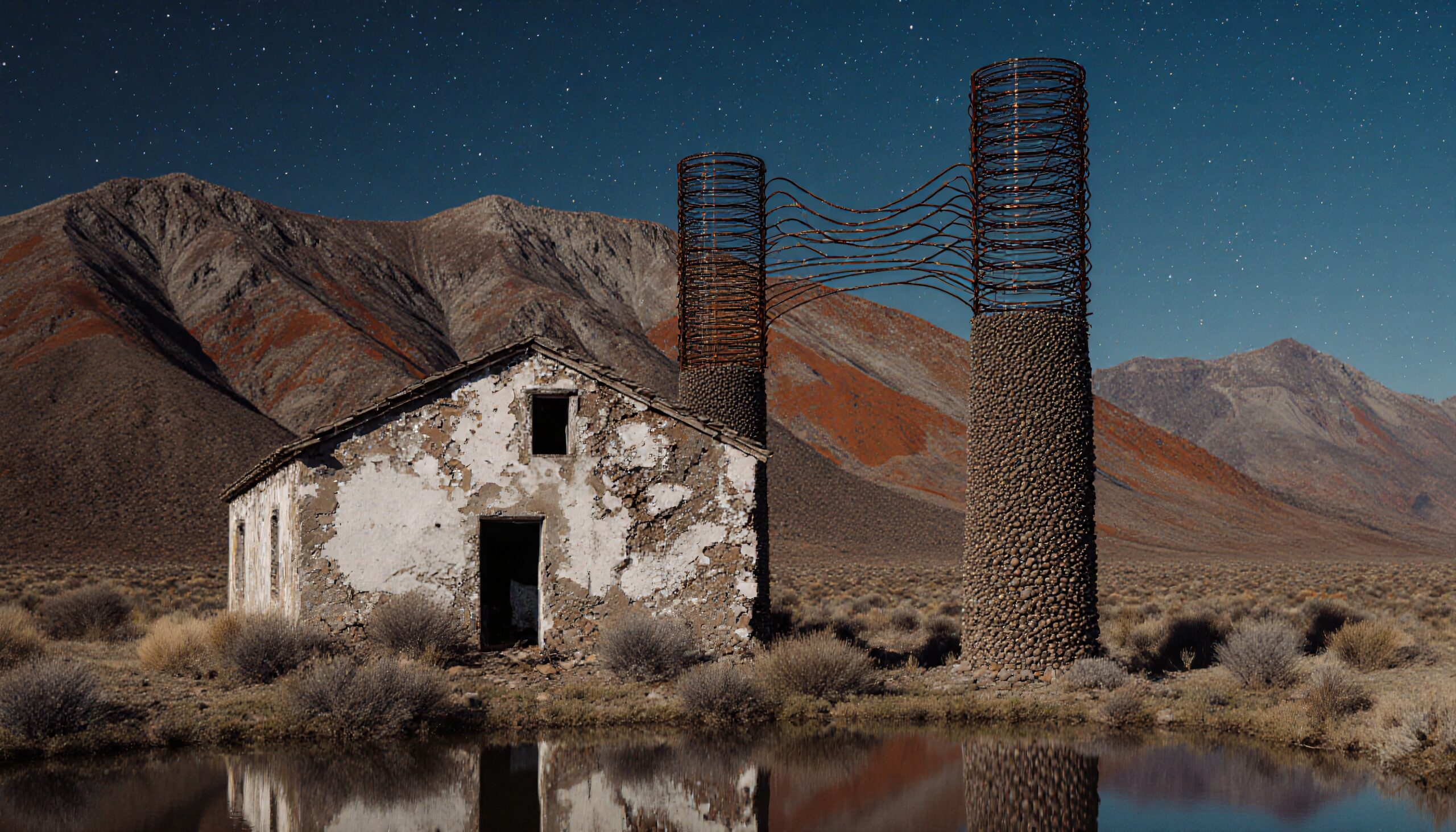 Abandoned Desert Nightscape Scene