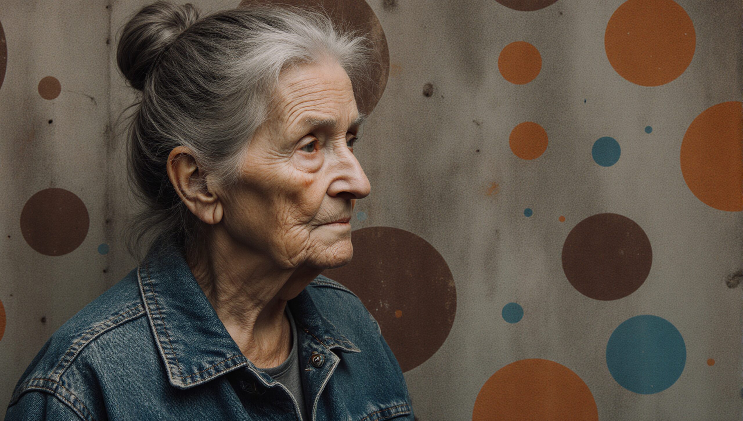 Contemplative elderly woman portrait