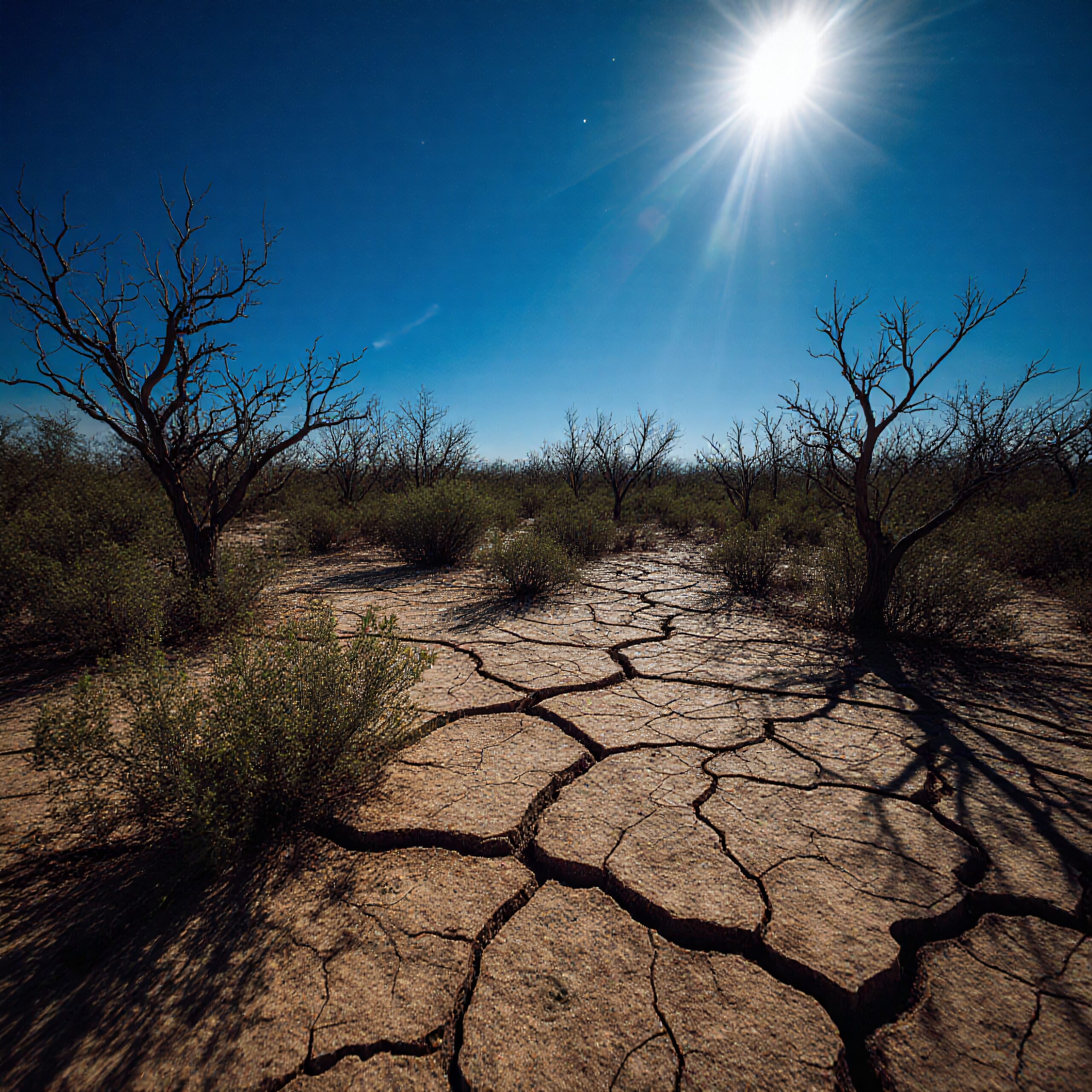 Desolate Arid Drought Landscape Scene