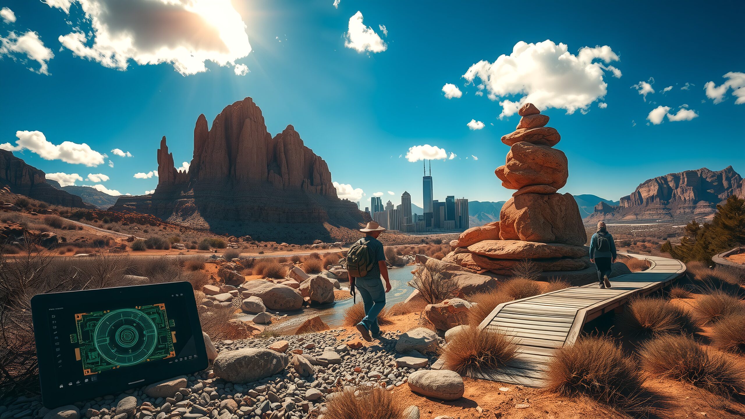 Hikers Embrace Nature and Technology