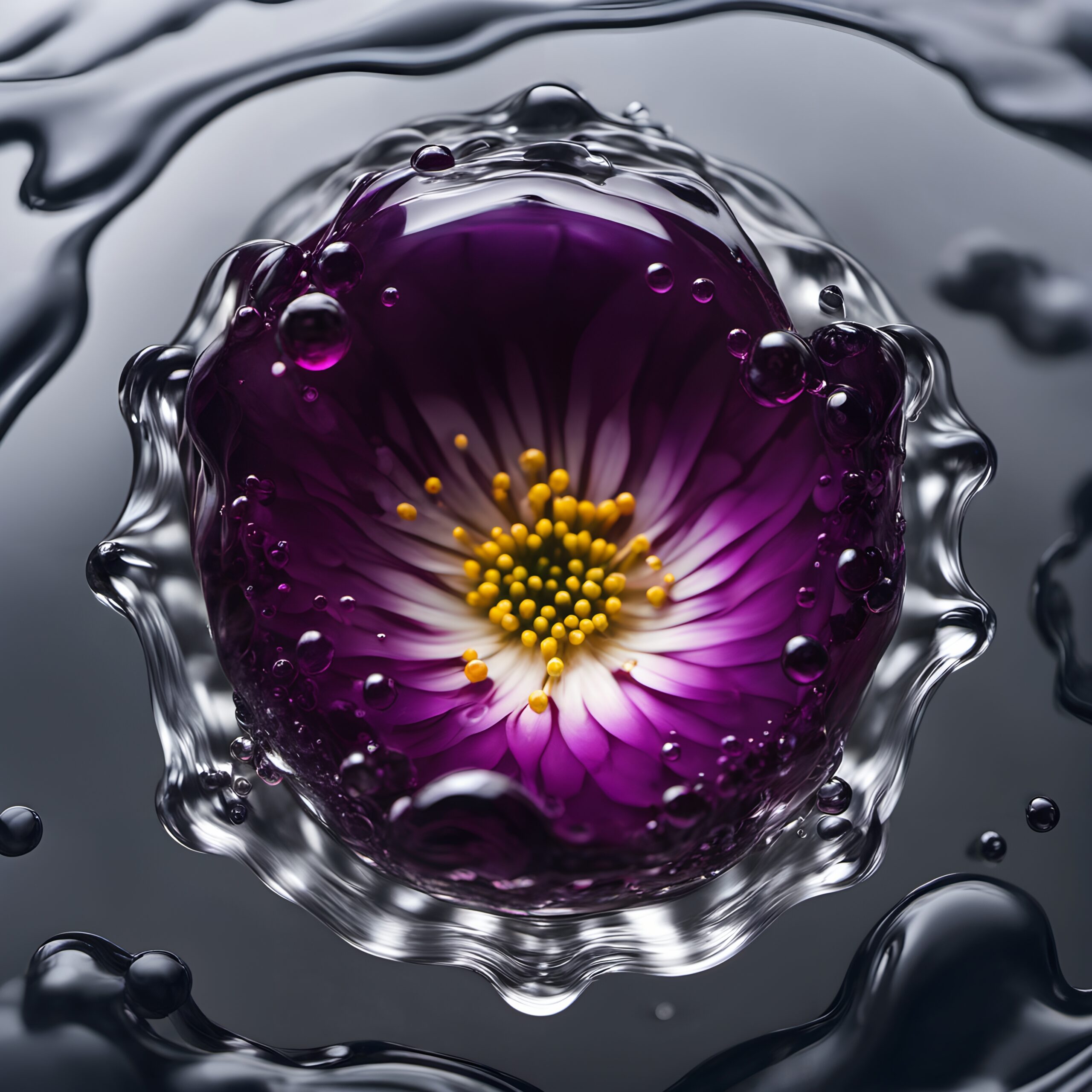 Flower in Liquid Splash Moment