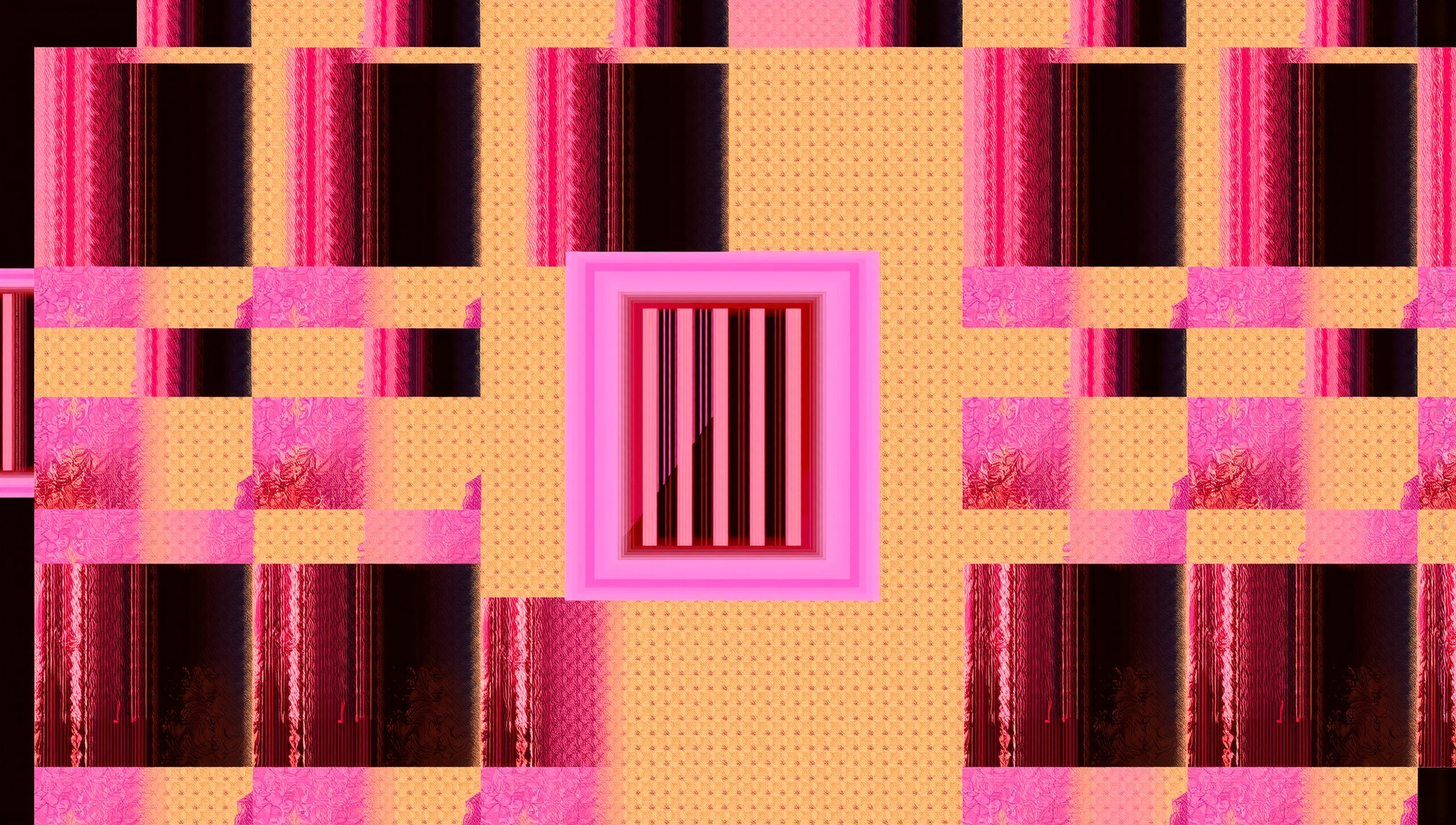 Pink Grid Digital Art