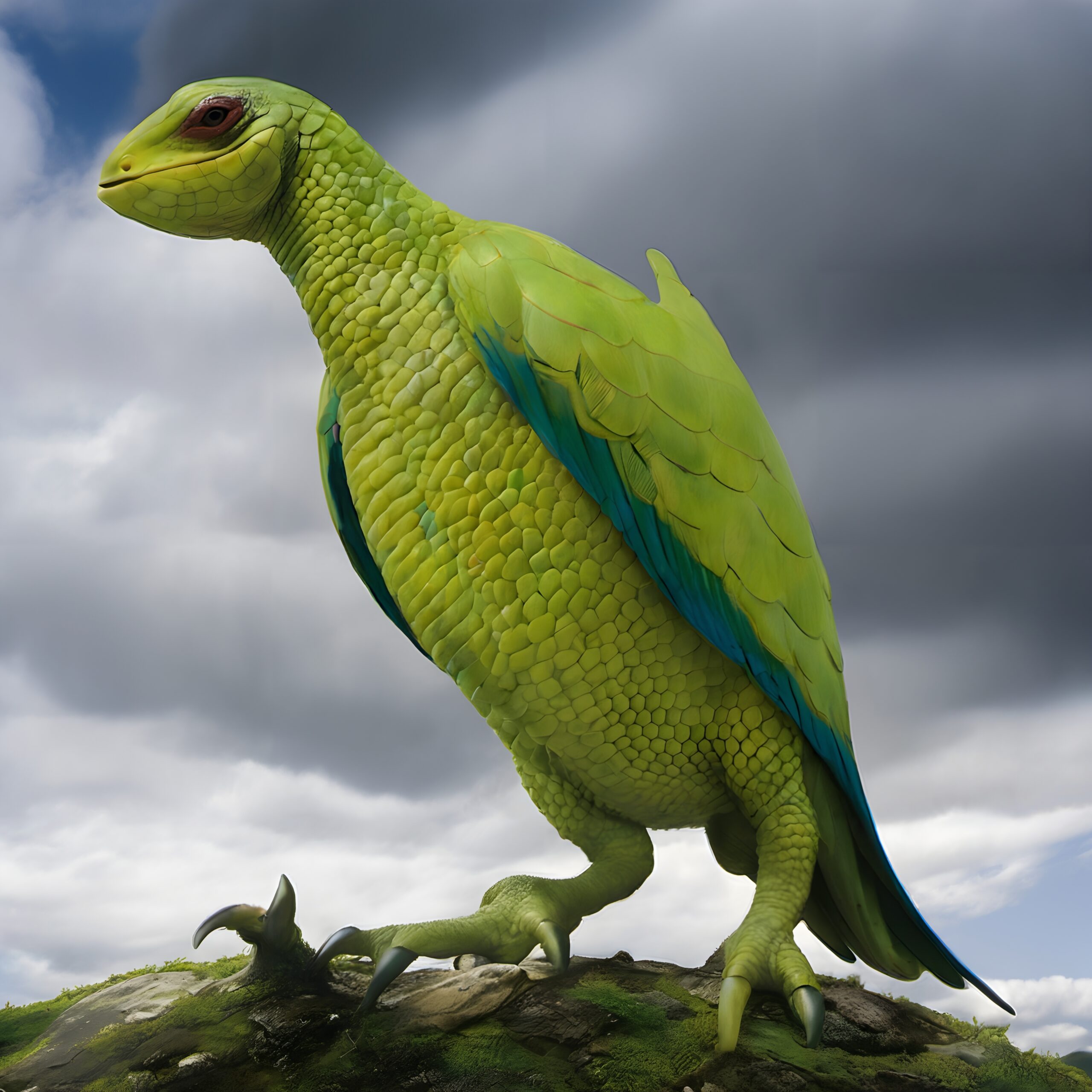 Dramatic Creature Against Stormy Sky