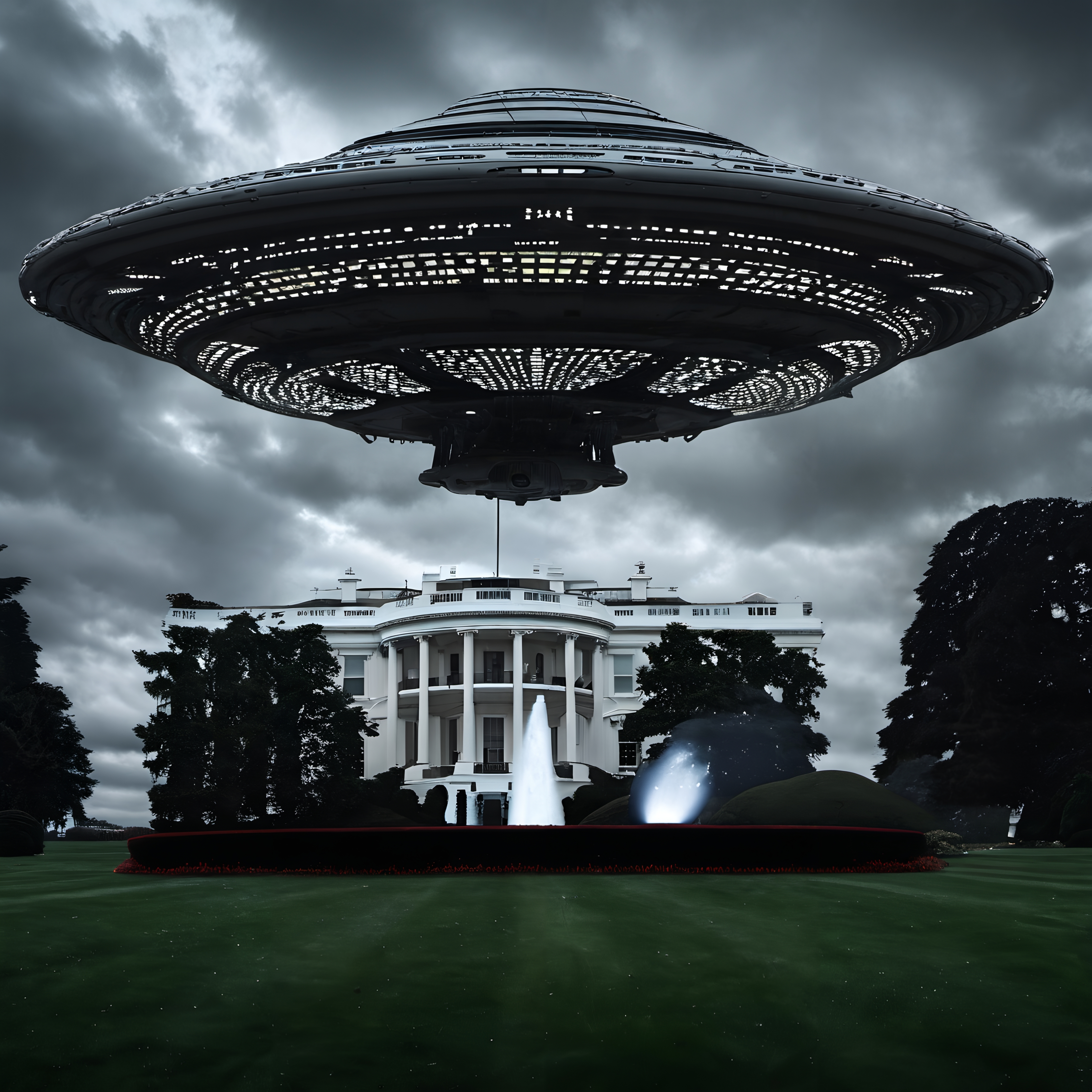 Alien Ship Looms Over Building