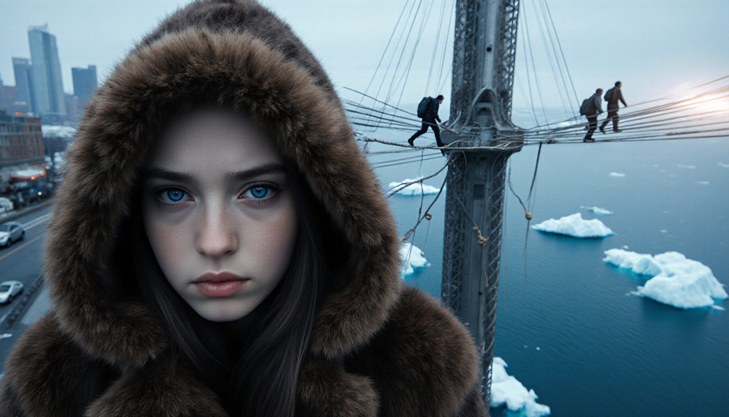Bridge Crossing Above Icy Waters