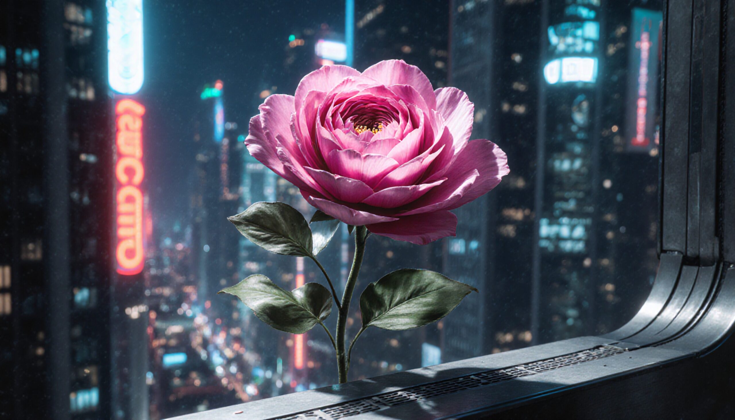 Urban Flower in Futuristic City