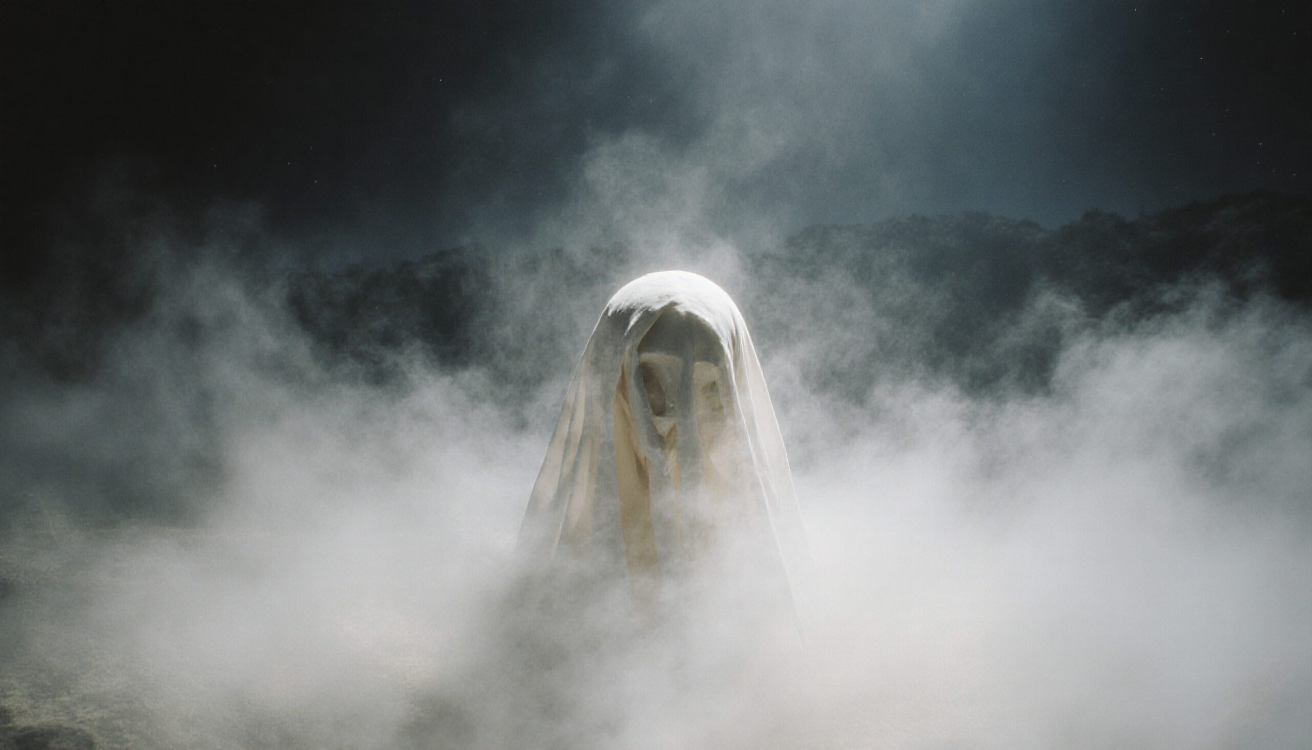 Ghostly Figure in Misty Night