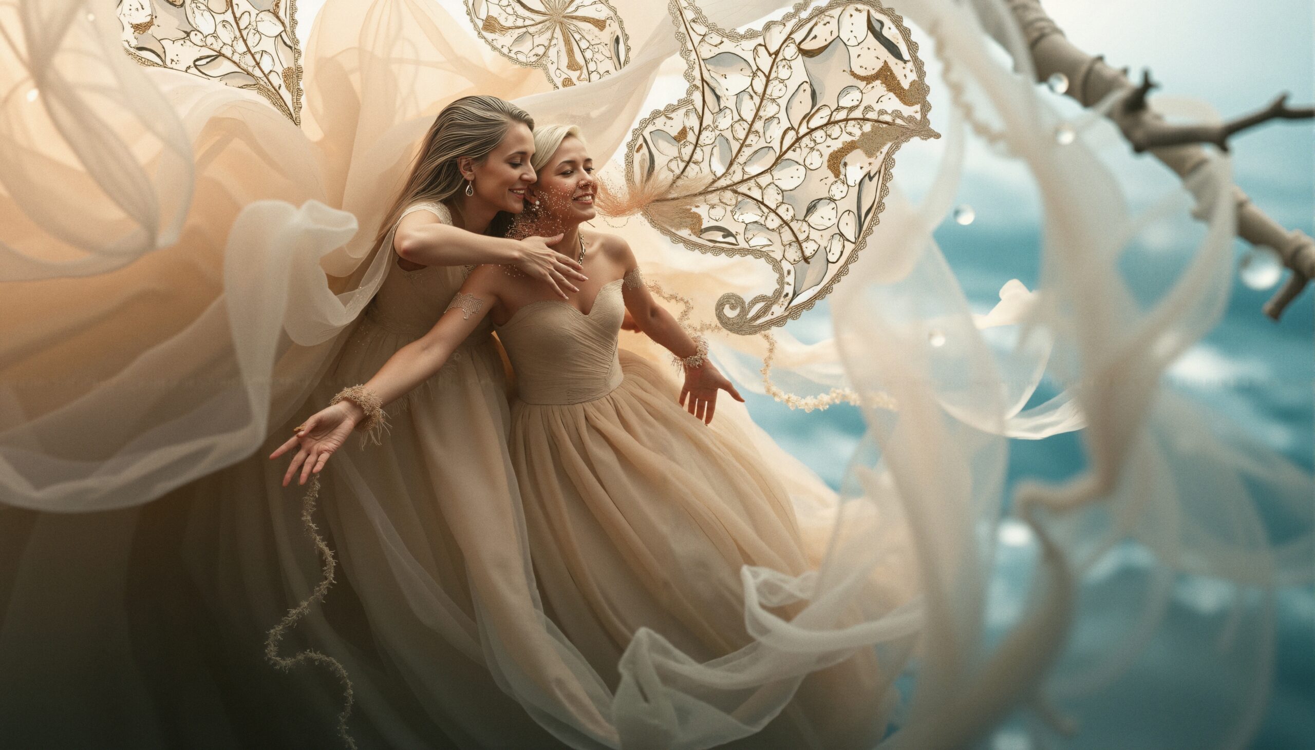 Flowing Fabric Dance in Harmony