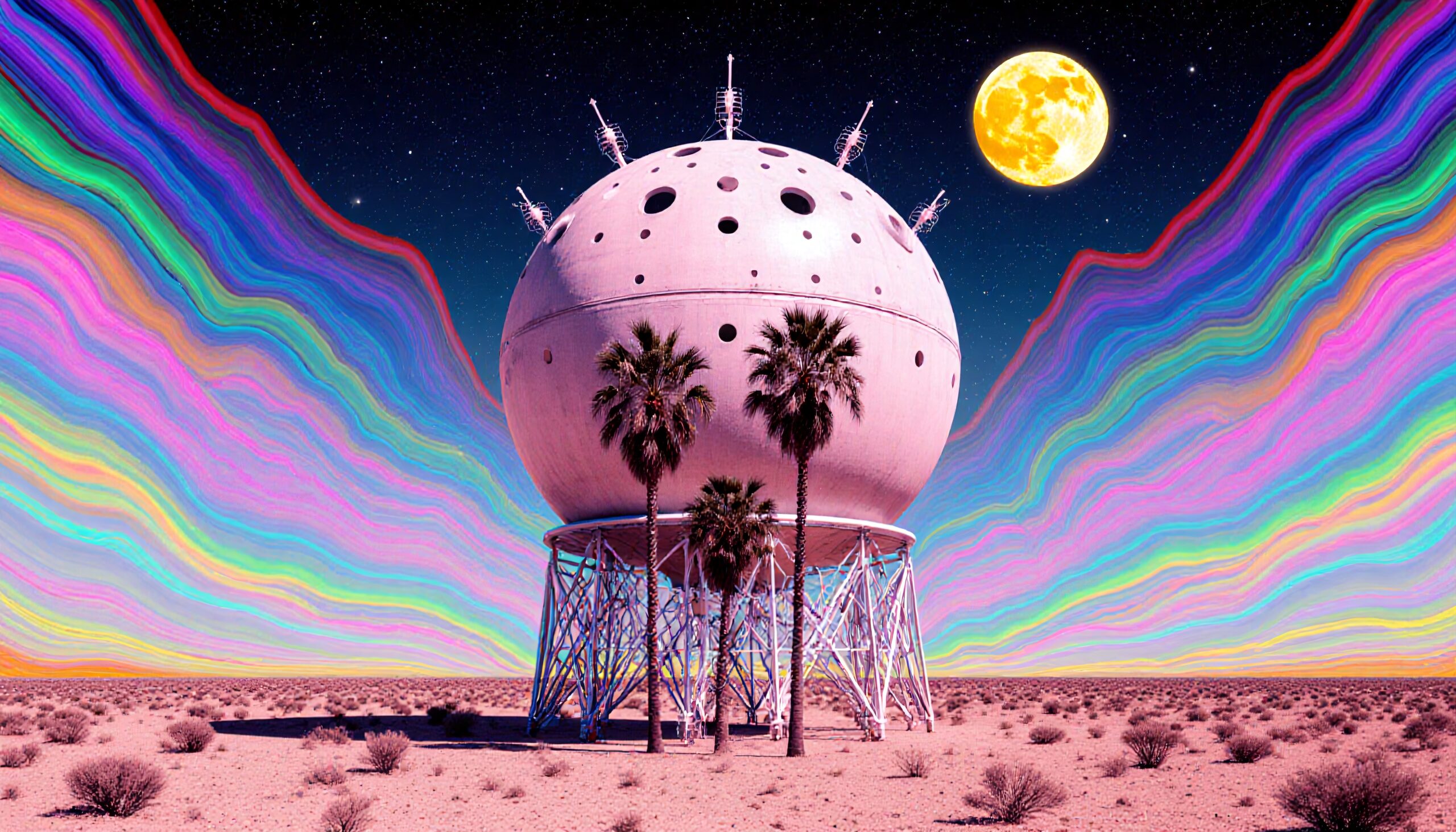 Futuristic Desert Psychedelic Landscape