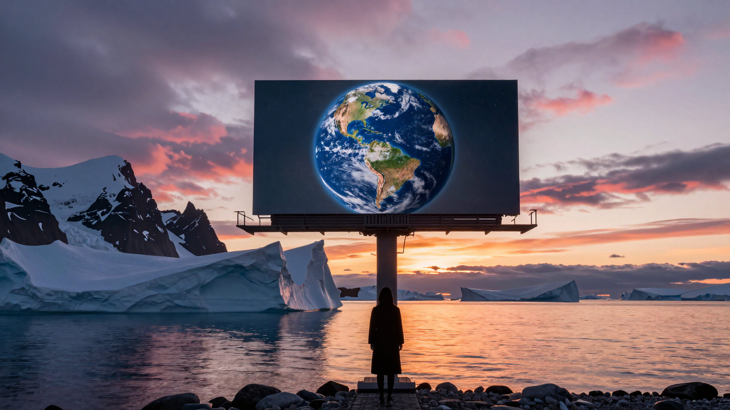 Digital Earth Over Frozen Wilderness