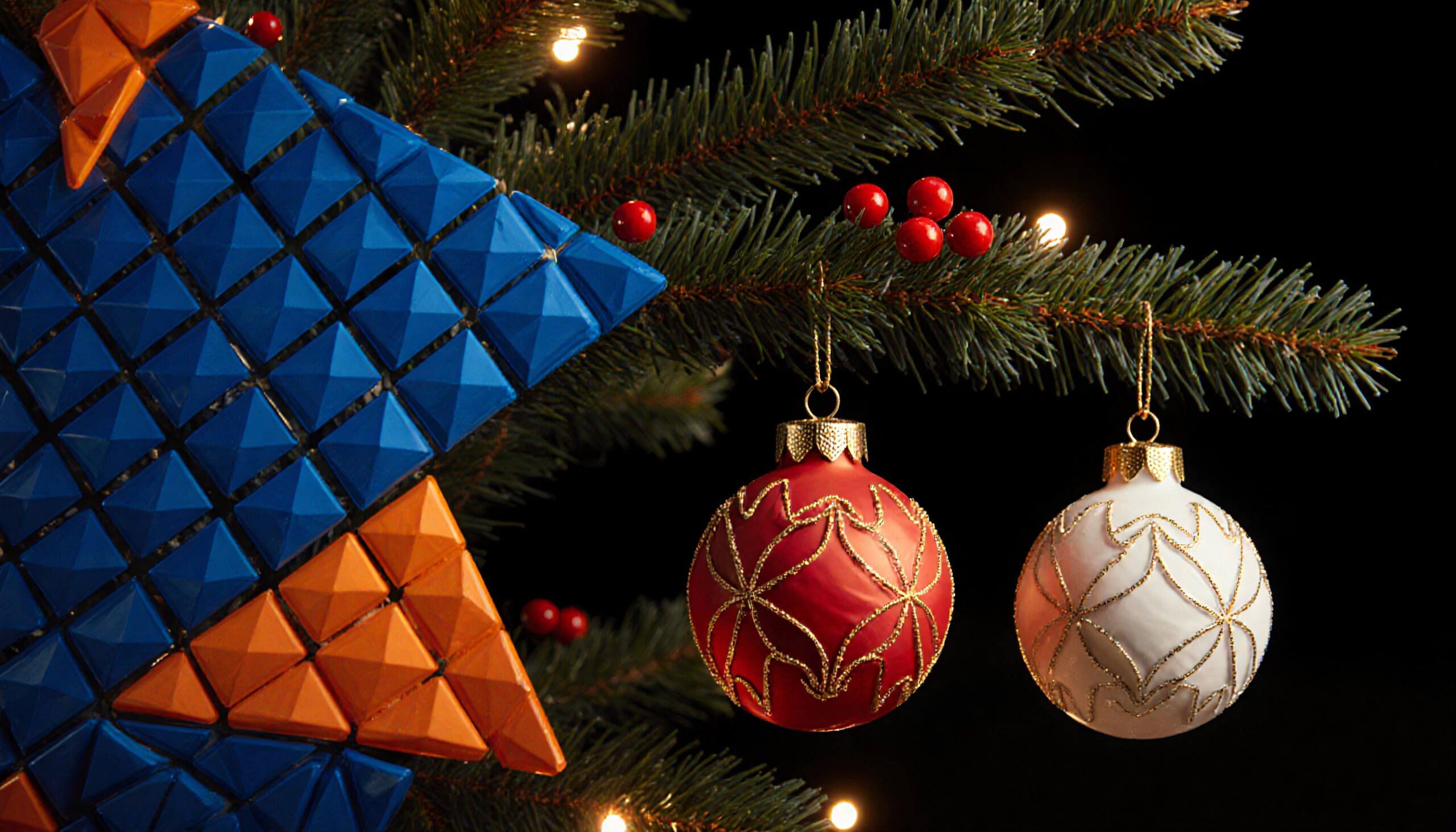 Decorative Ornaments on Christmas Tree