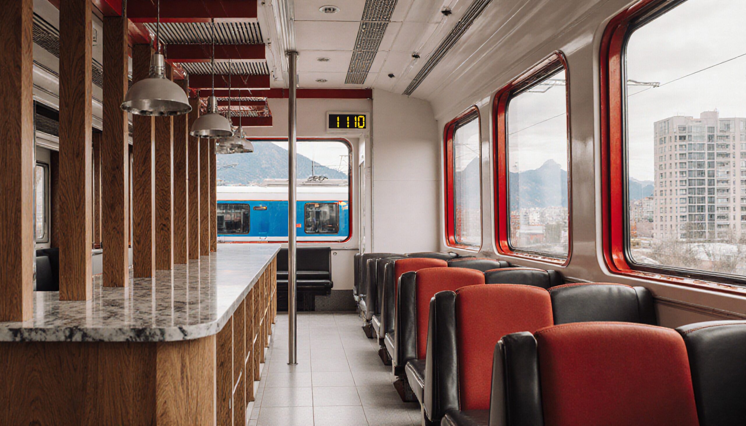 Modern Train Interior with Seats