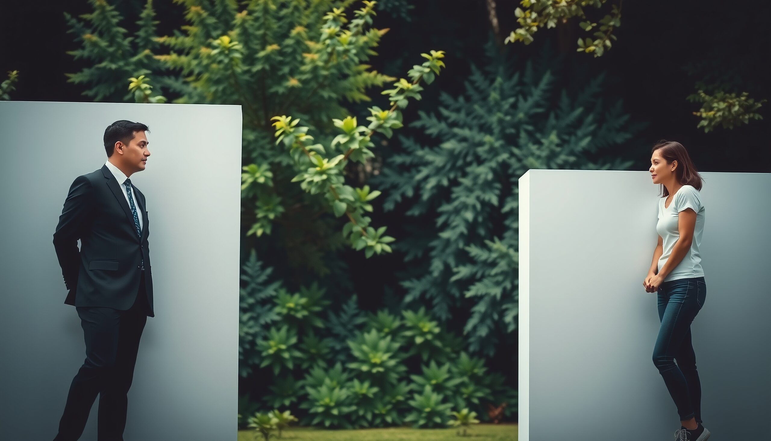 Contrasting Styles Amidst Nature