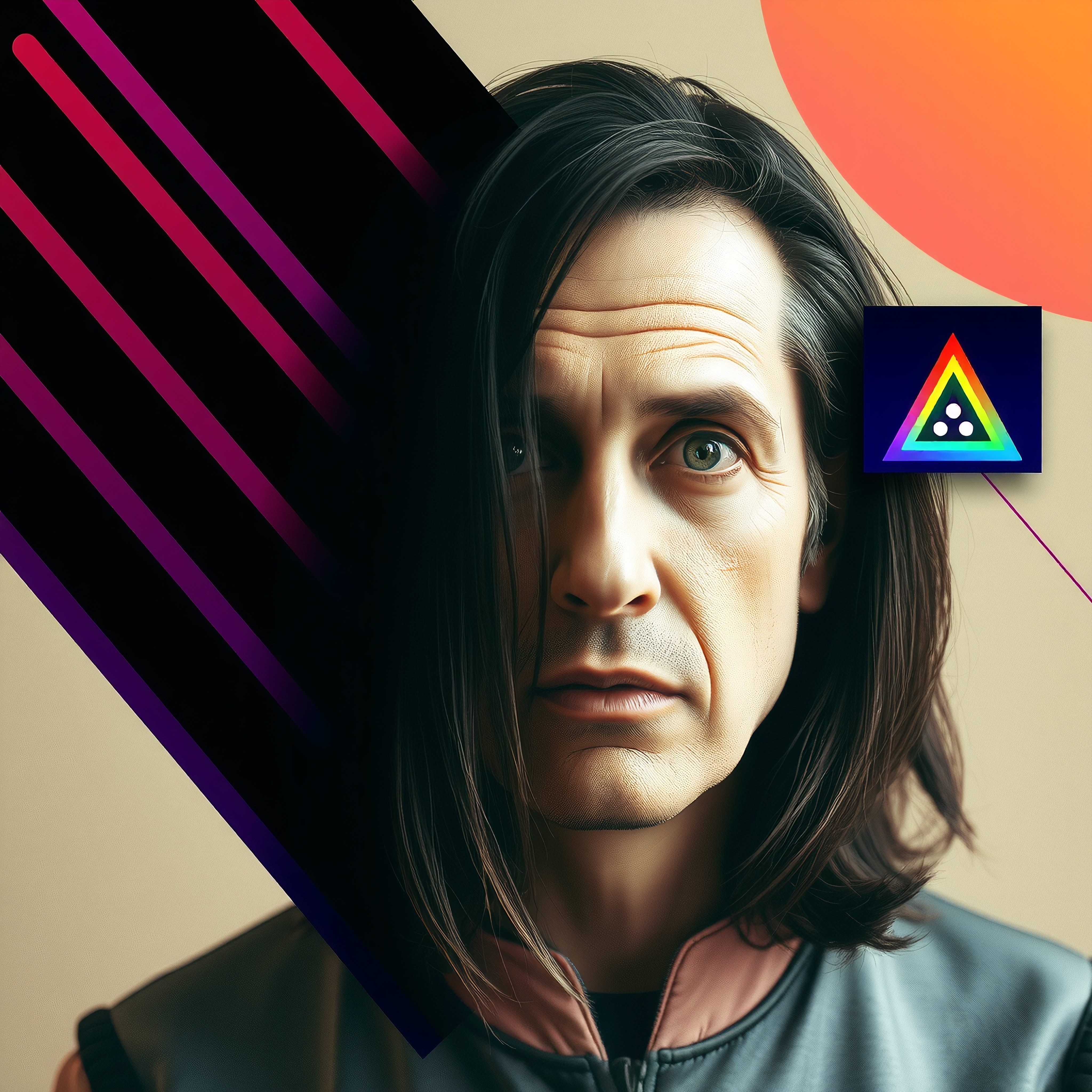 Geometric Portrait with Vibrant Patterns