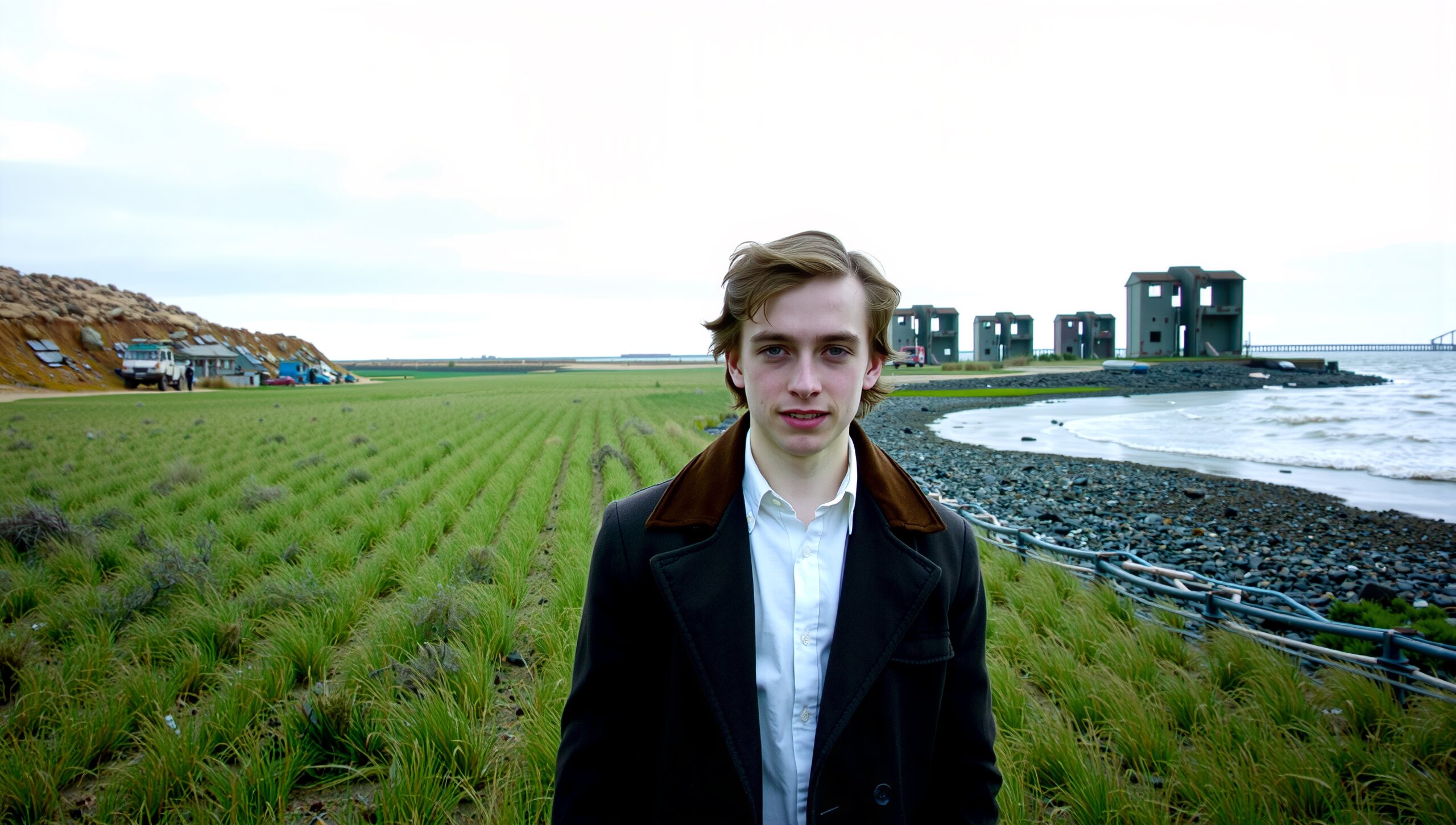 Seaside Landscape with Young Man
