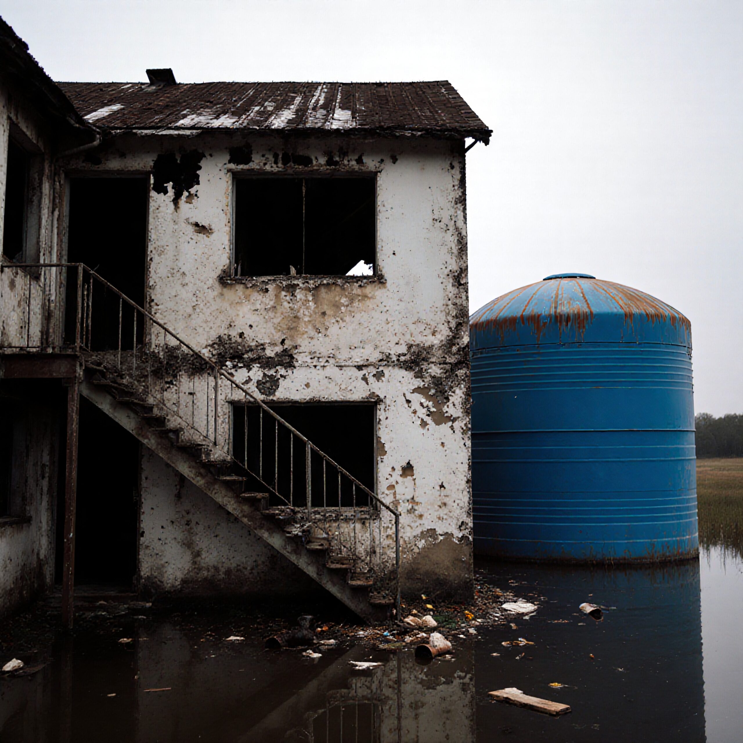 Abandoned Building and Water Tank