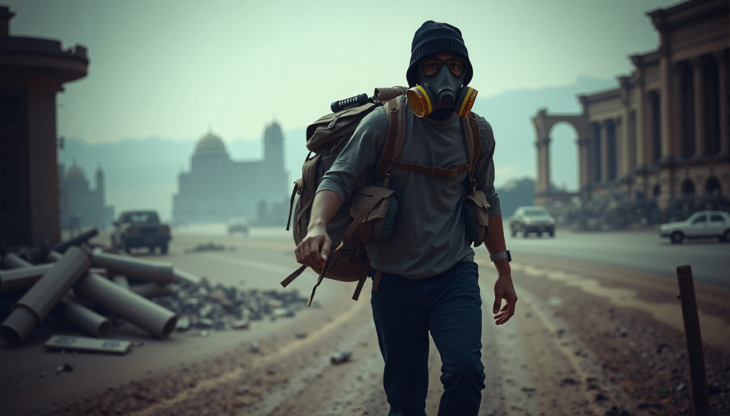 Journey through desolate urban landscape