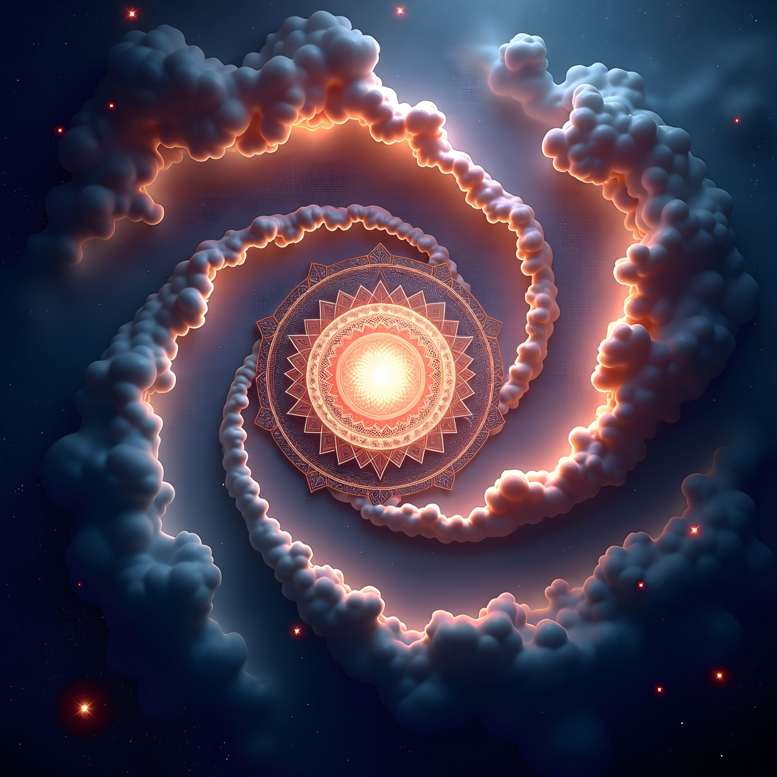 Ethereal Cosmic Spiral Mandala