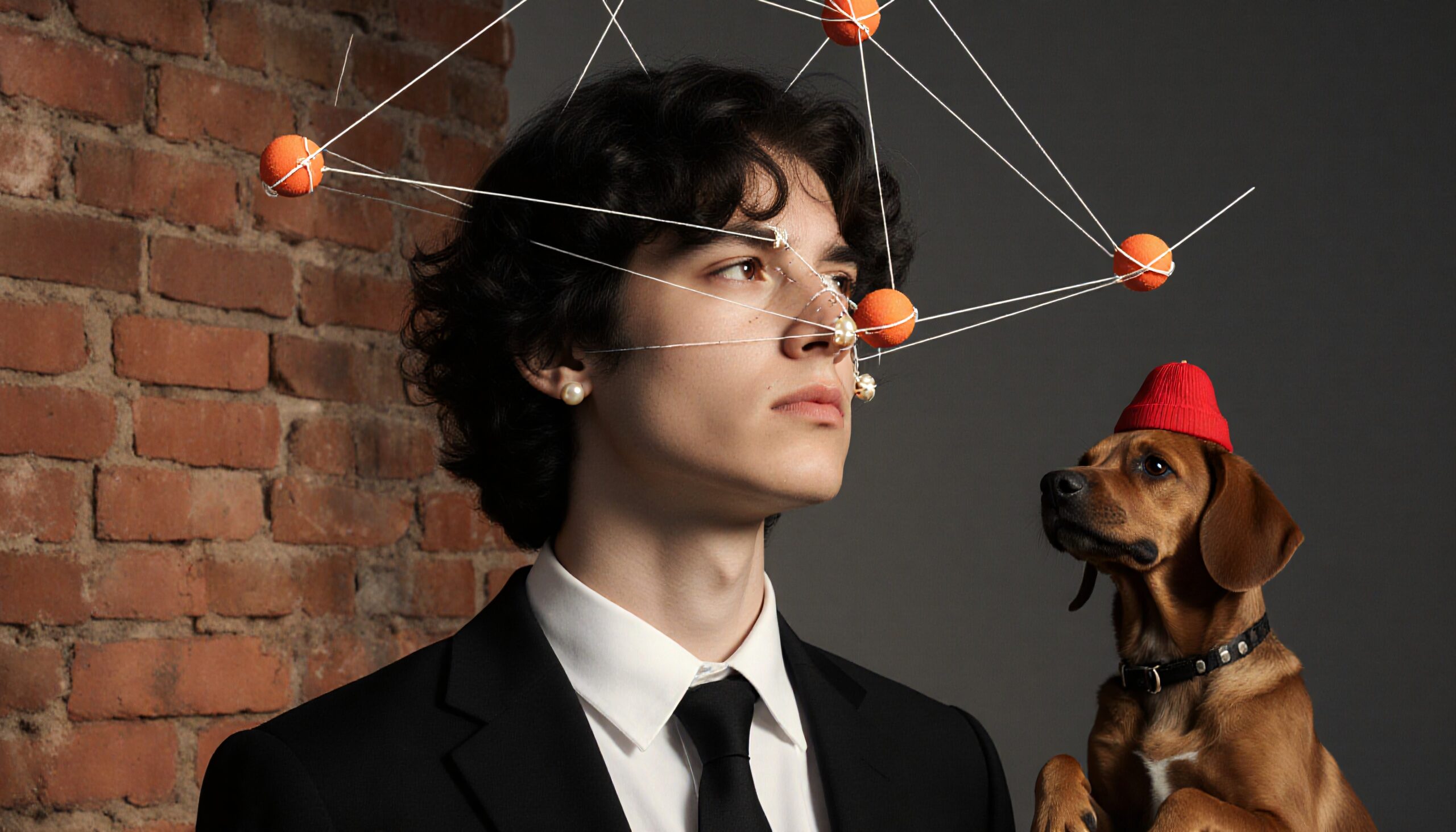 Geometric Elegance with Curious Dog