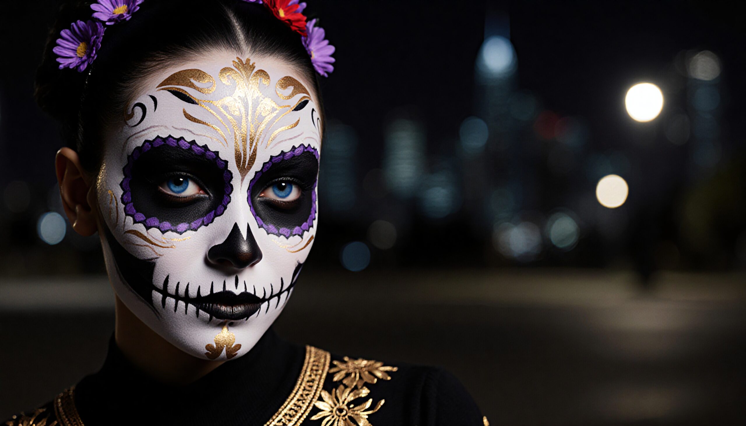 Vibrant Dia de los Muertos Portrait