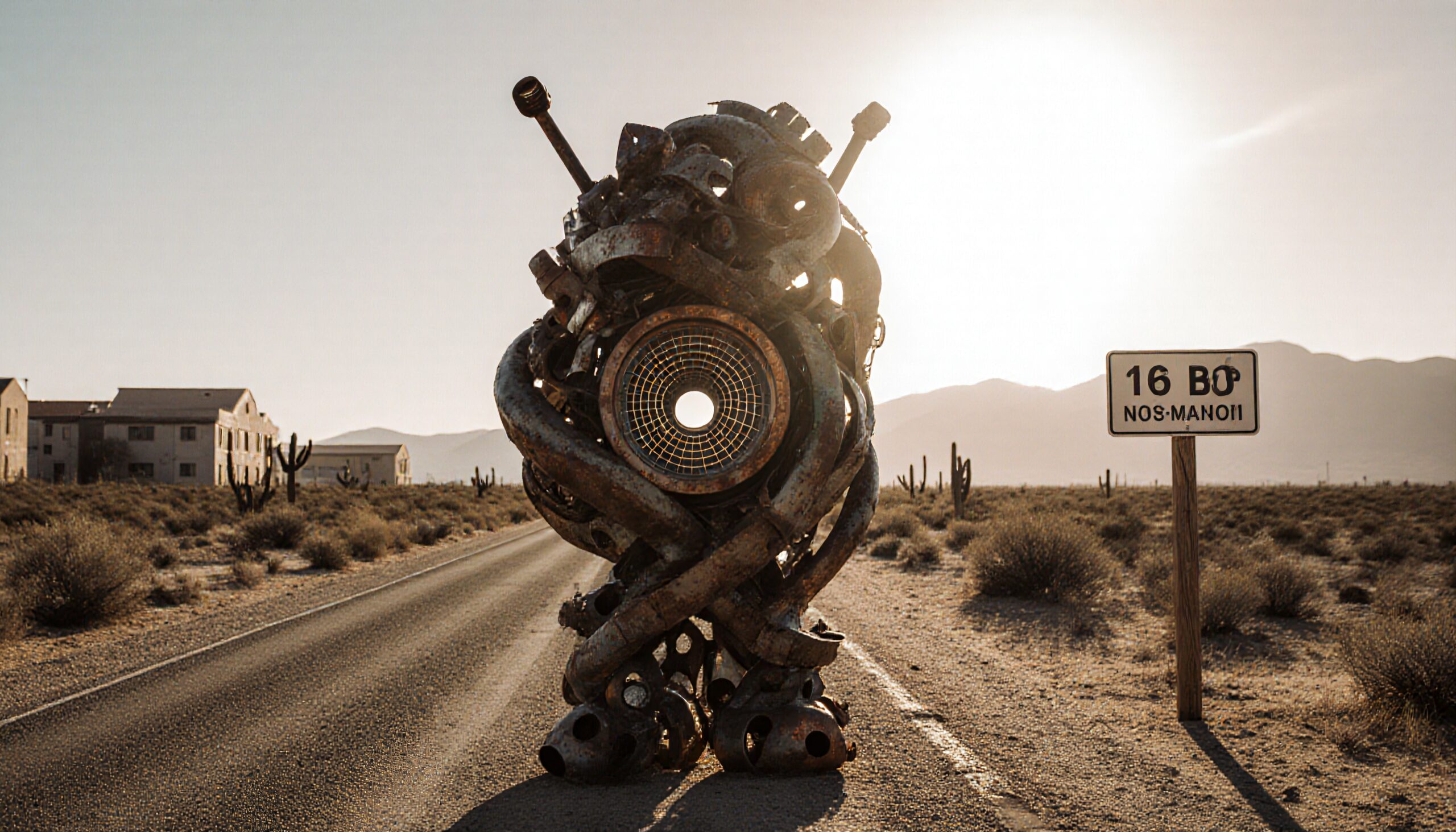 Futuristic Robot Desert Road