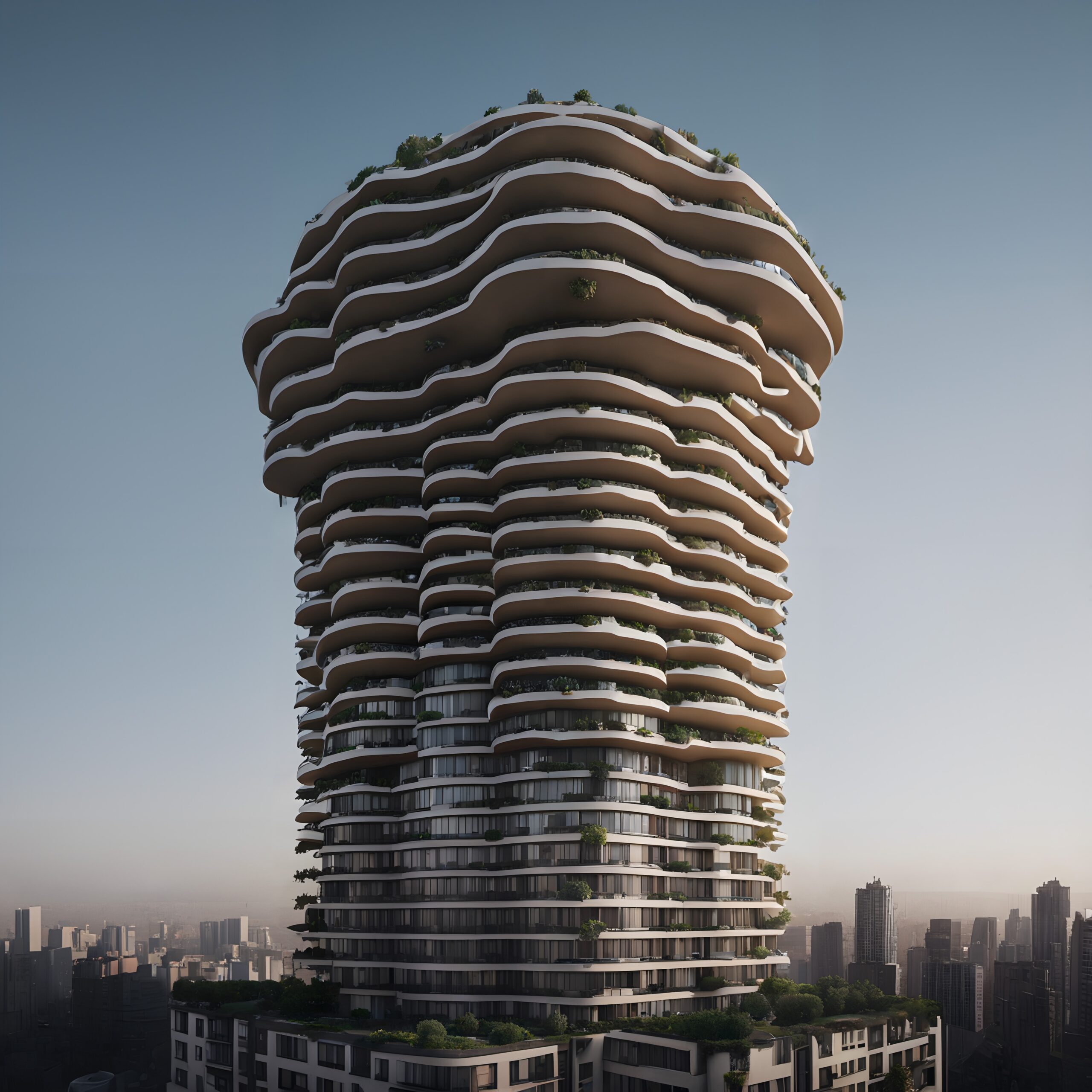 Skyline Tower with Curved Balconies