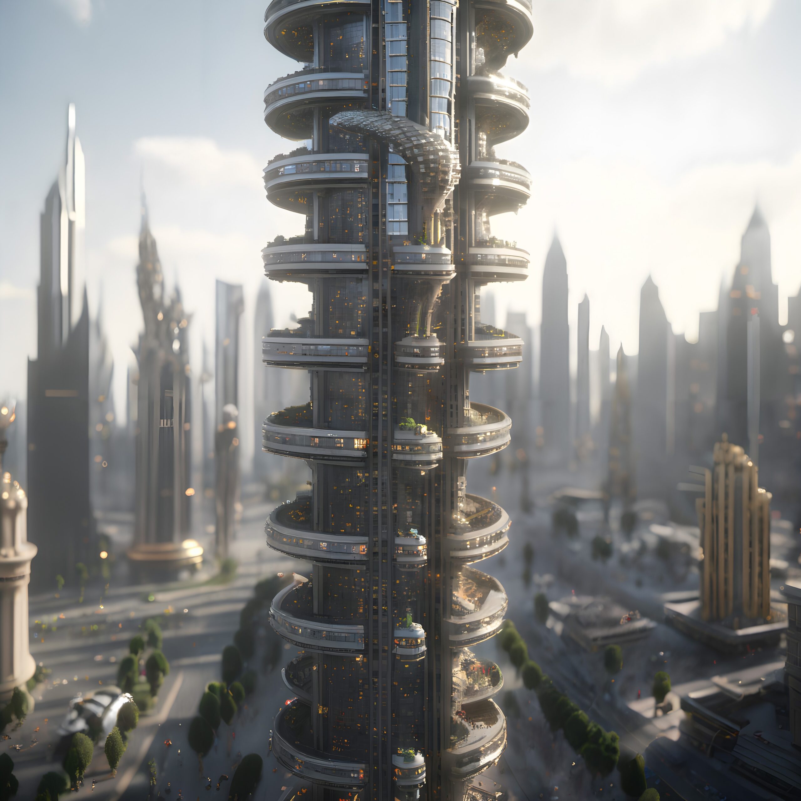Futuristic Urban Environment Skyline
