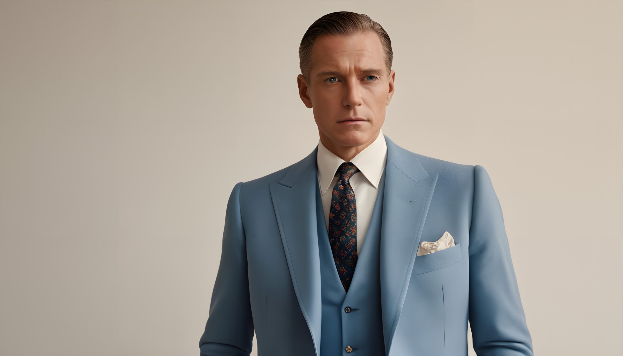 Elegant Suit with Blue Charm