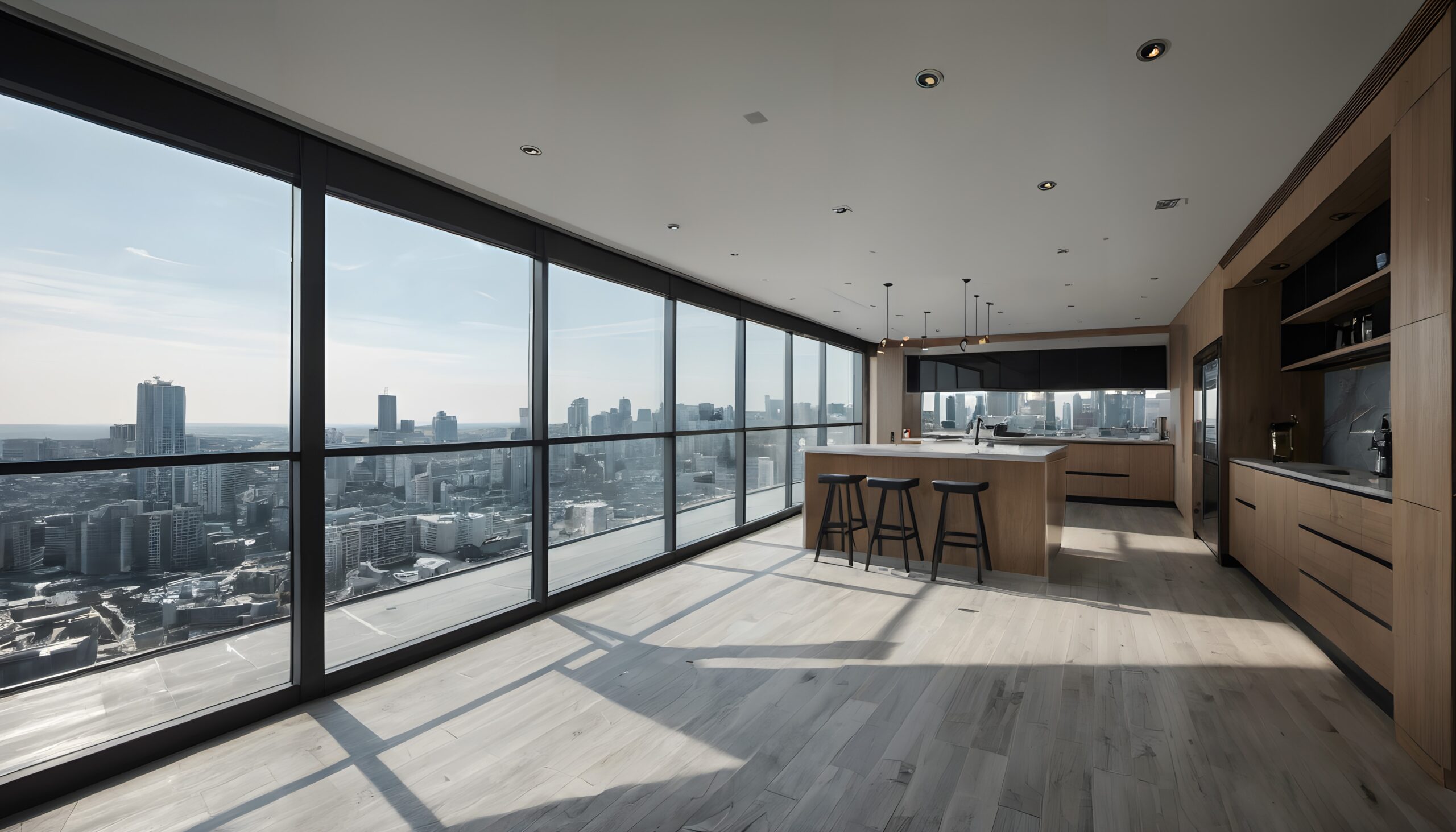 Luxury Cityscape Kitchen with View