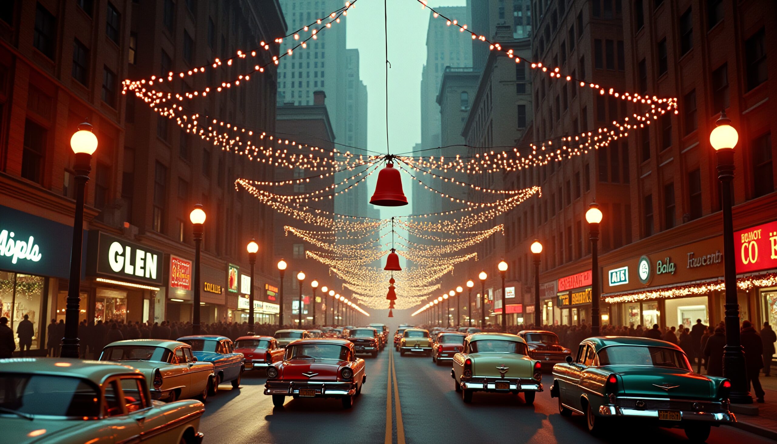 Retro City Street Holiday Lights