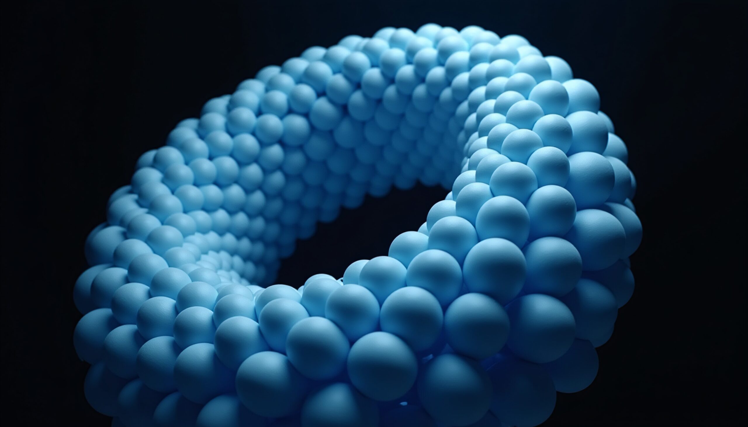 Blue Spheres Form Circular Structure