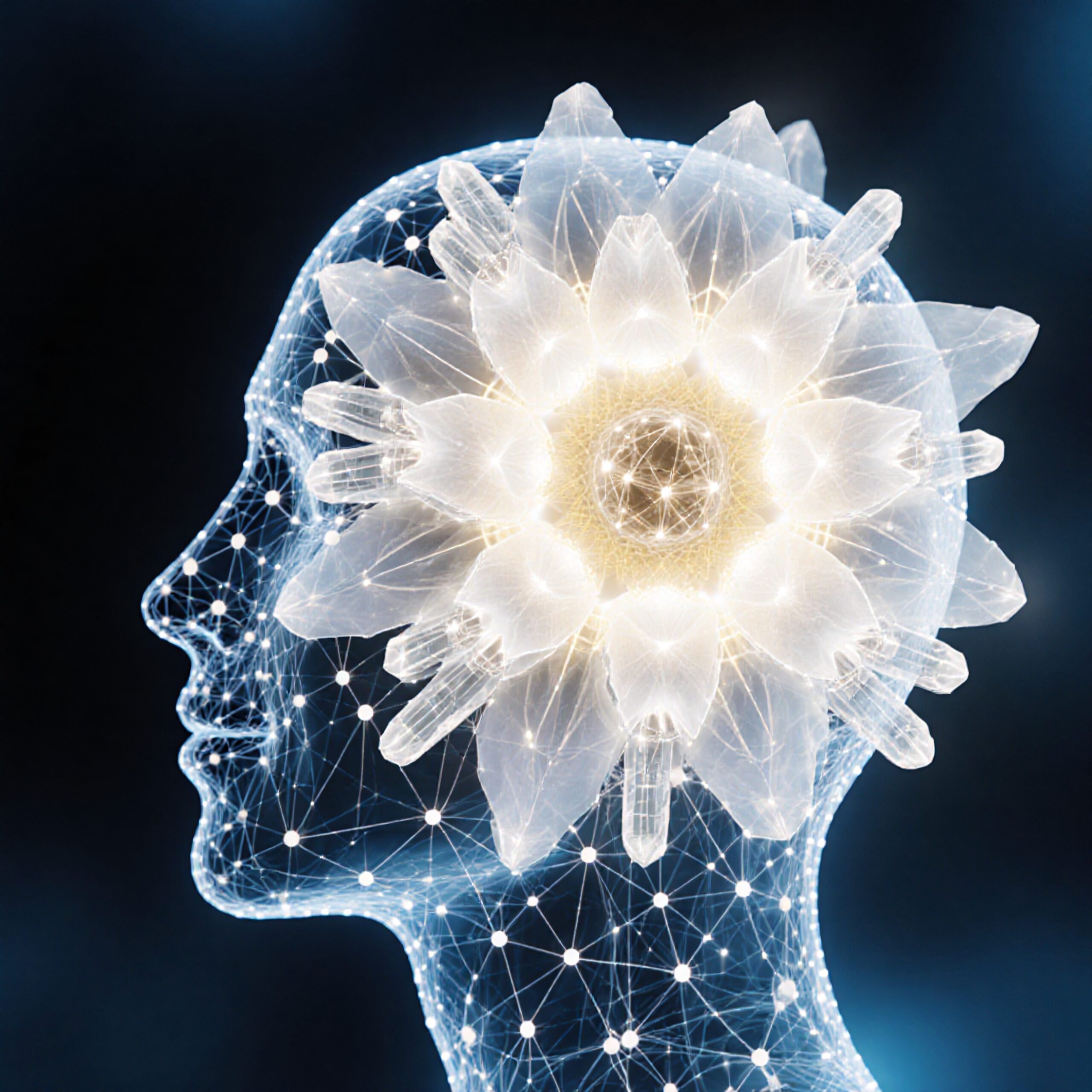 Digital Mind with Flower Creativity