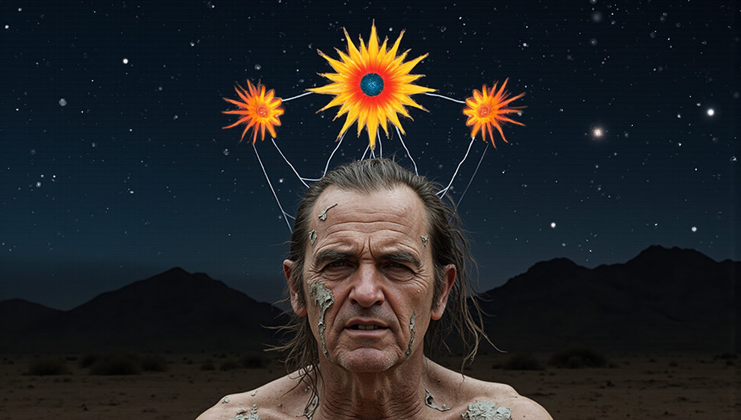 Surreal Cosmic Flower Connection