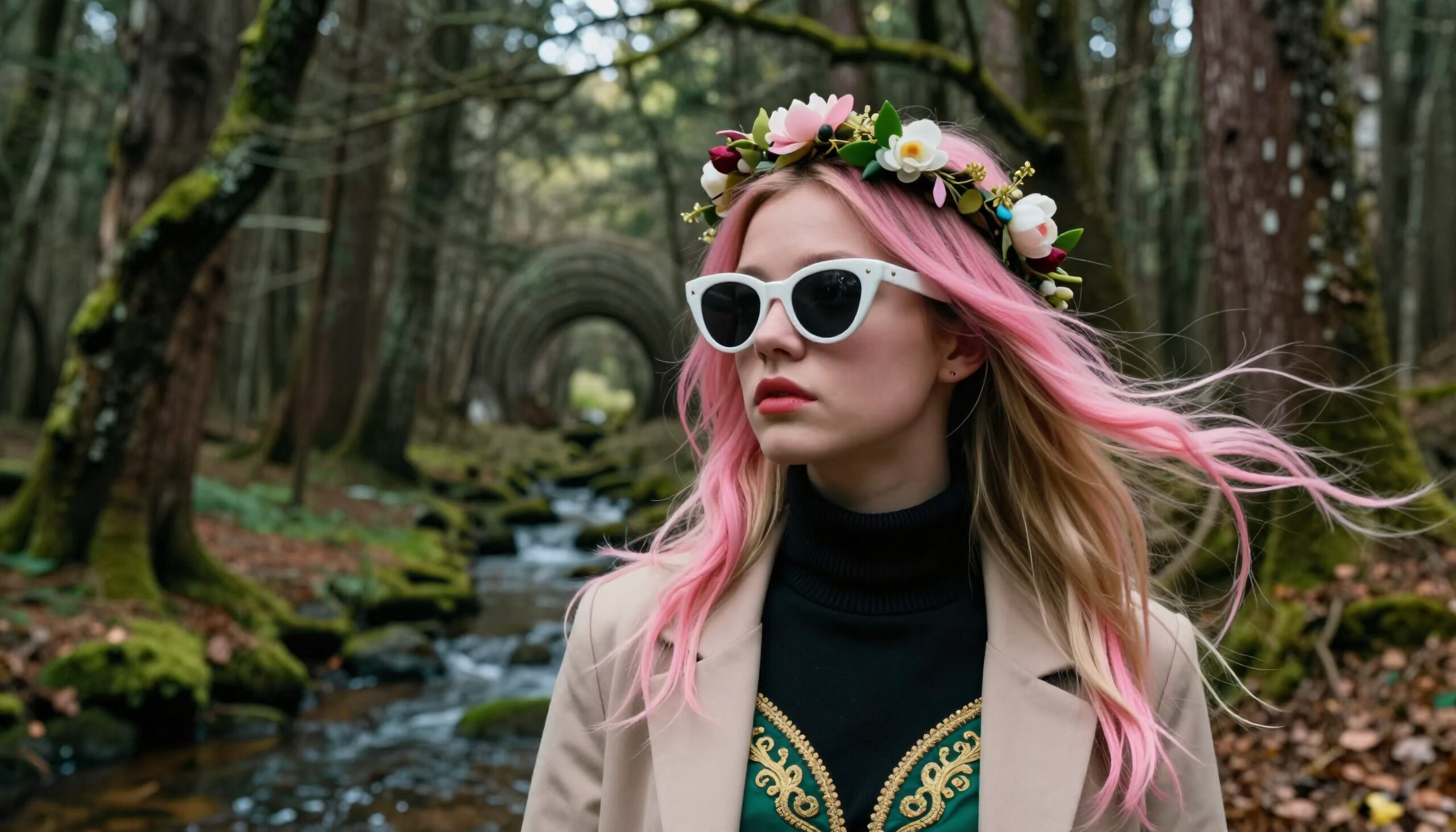 Forest Goddess With Pink Hair