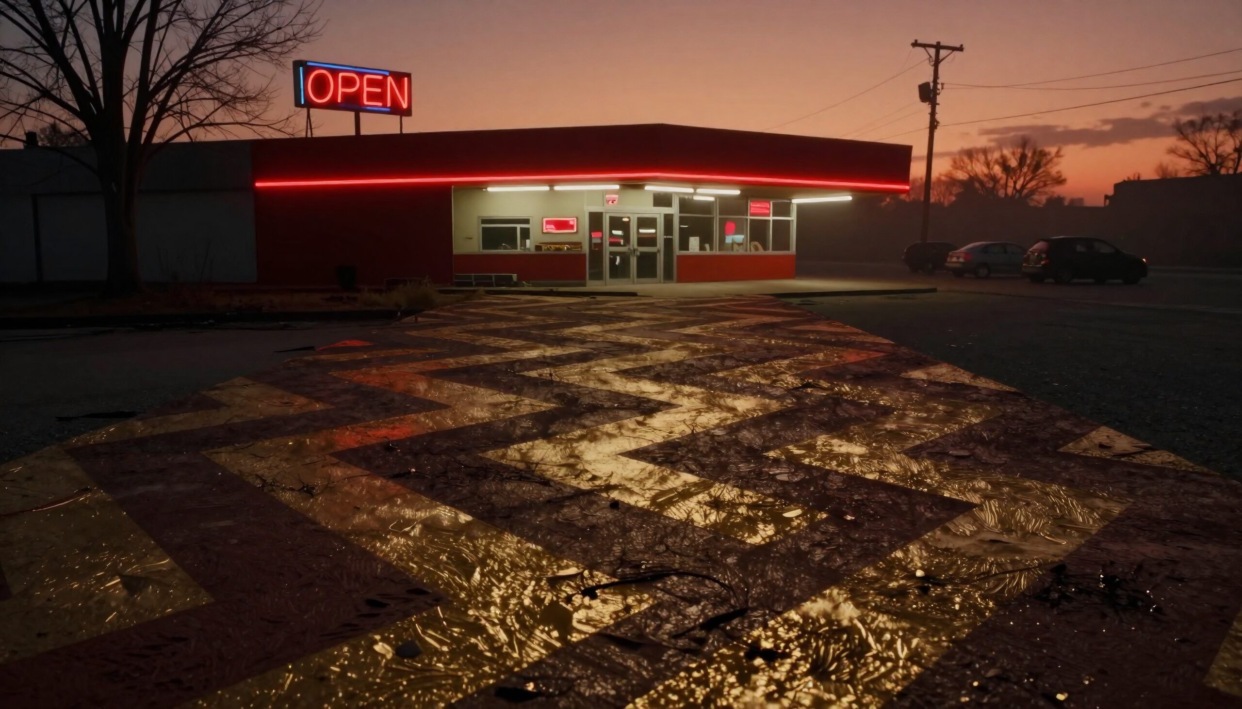 Neon Diner at Twilight Hour