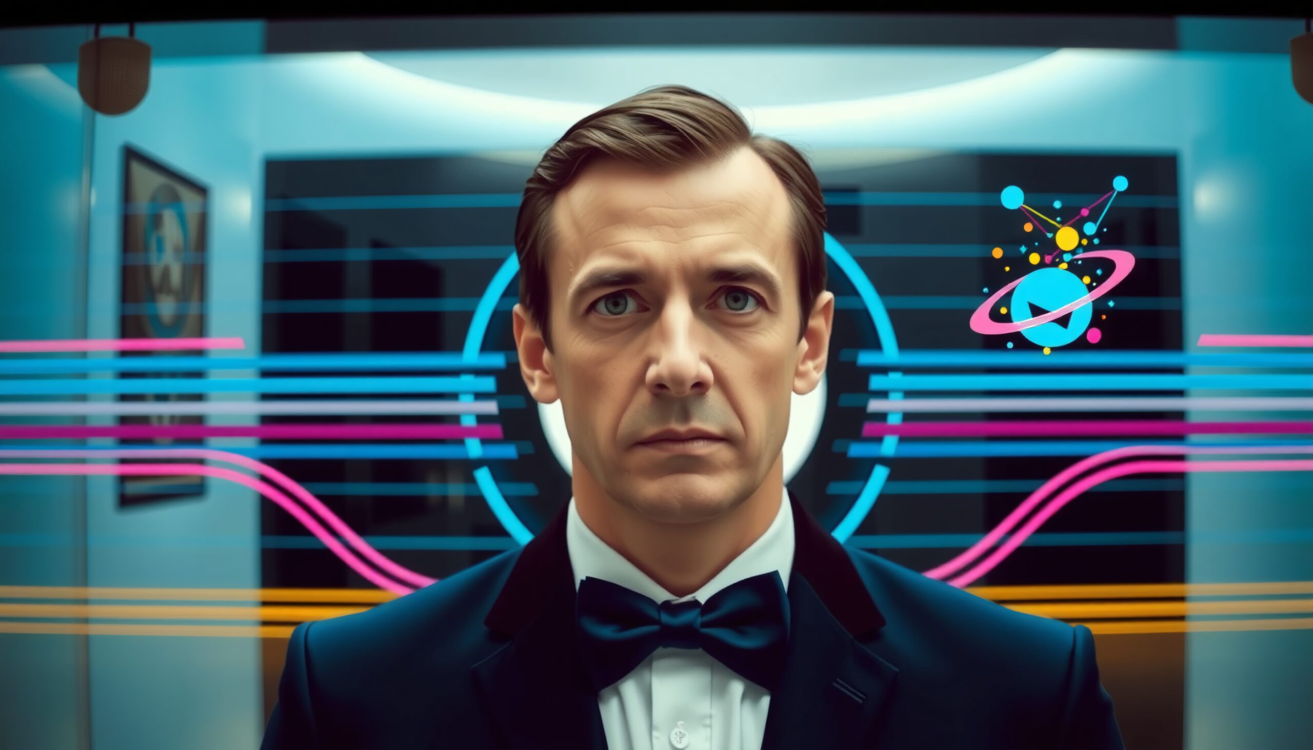 Futuristic Man in Formal Wear