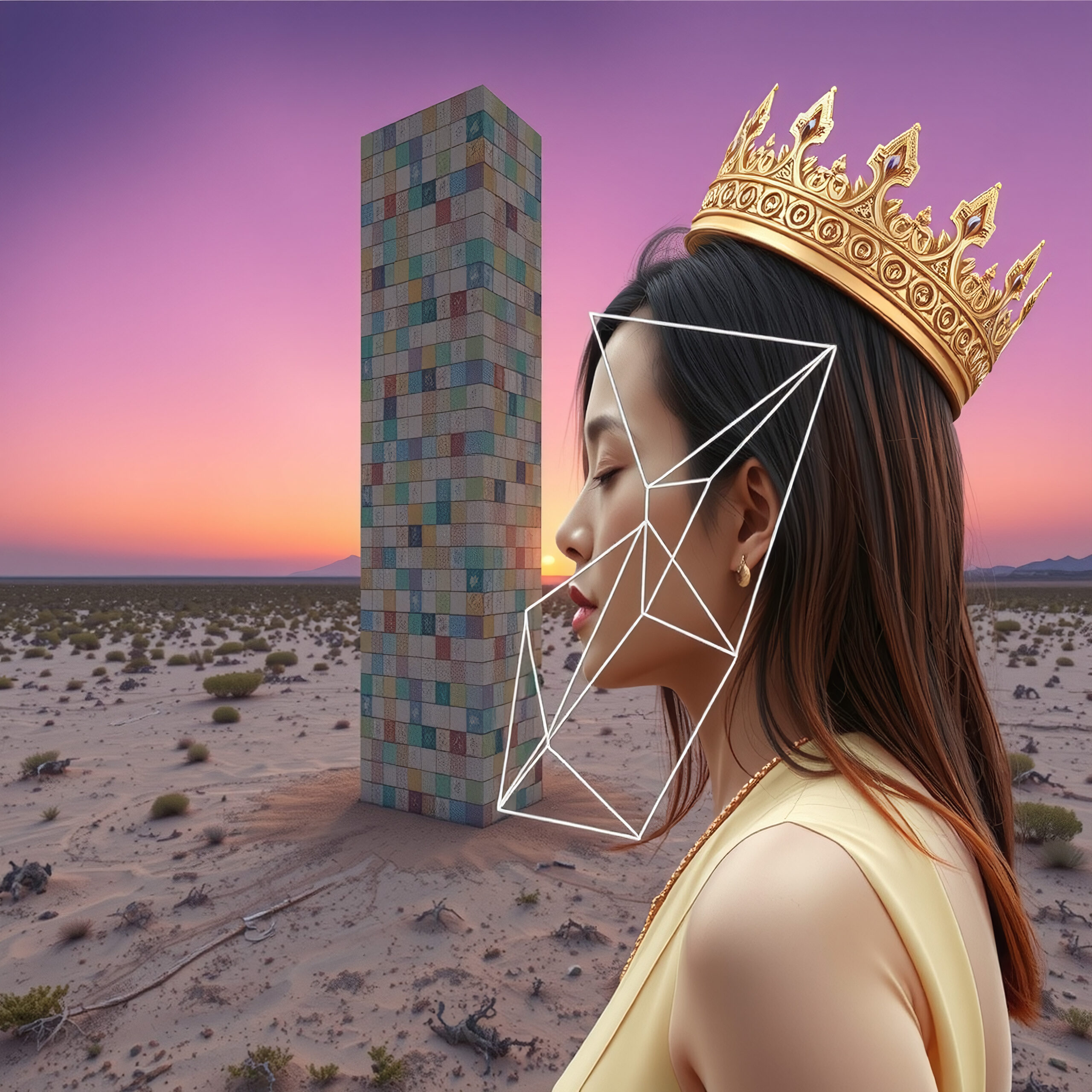 Woman with Crown Overlay