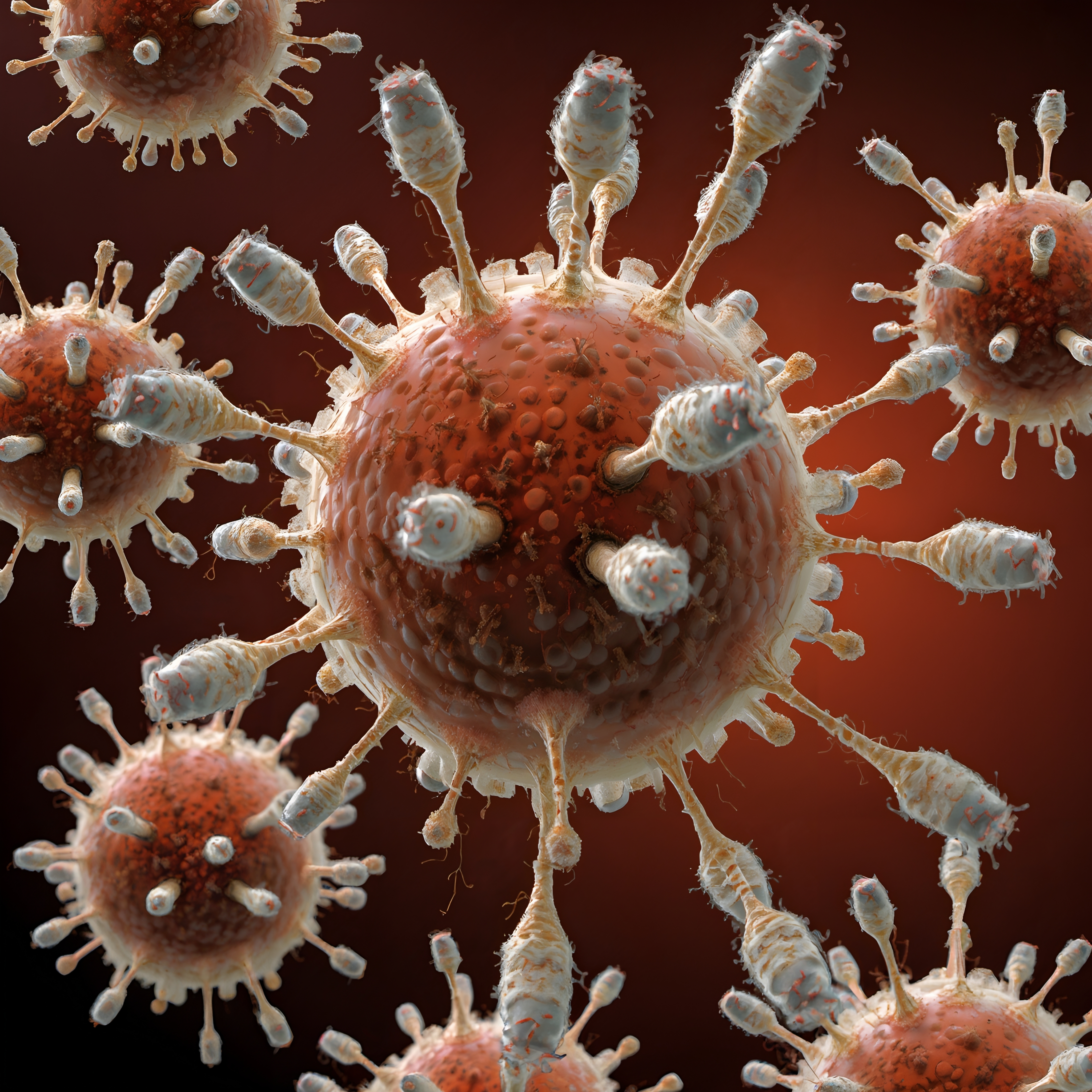 Microscopic View of Virus Structure