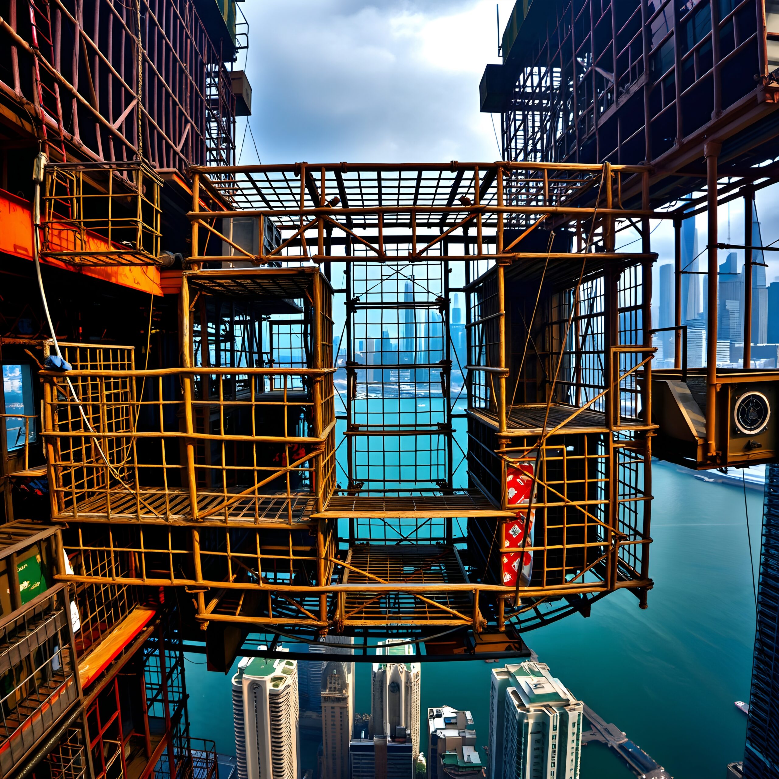 Cage Home Construction Above A City