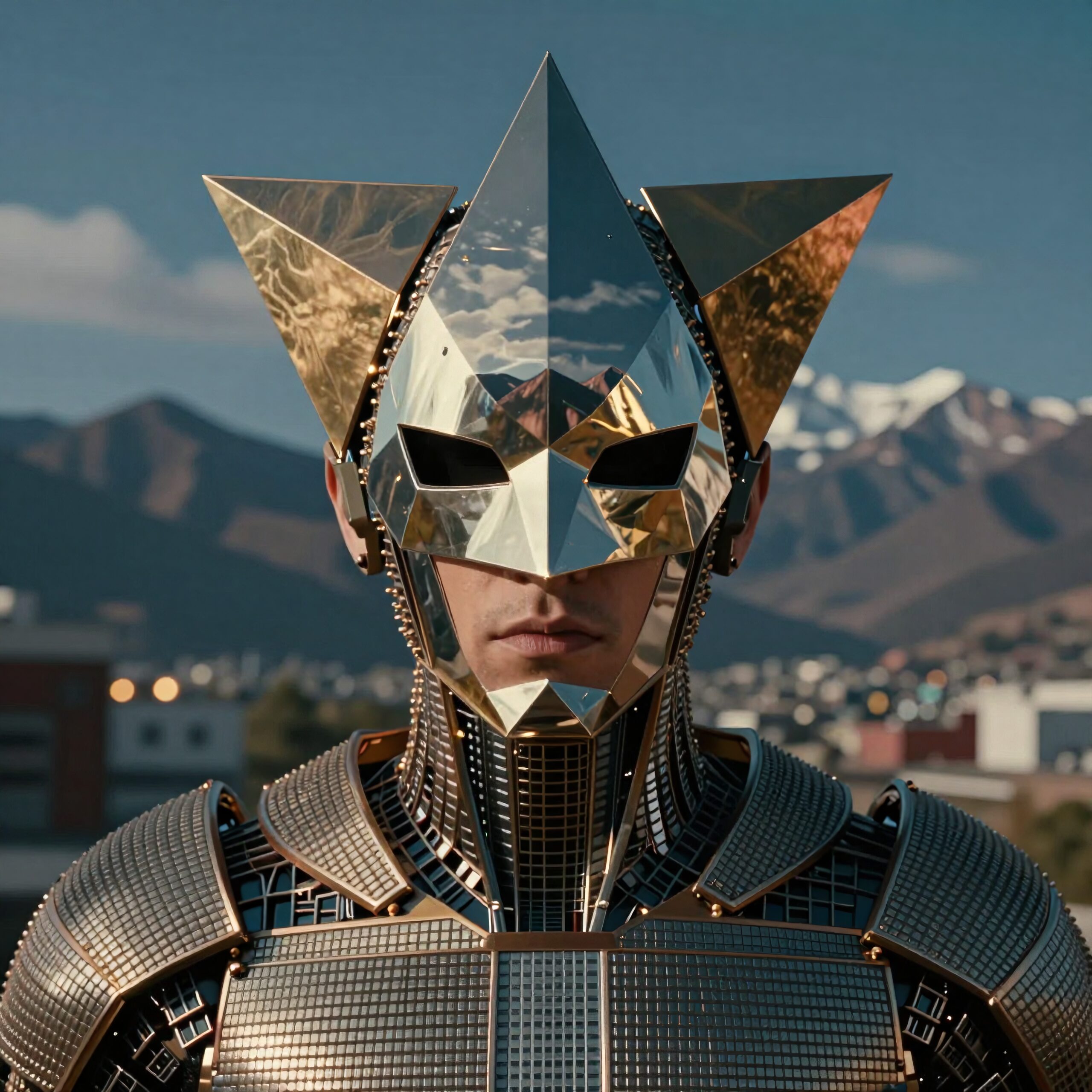 Futuristic Figure Meets Nature