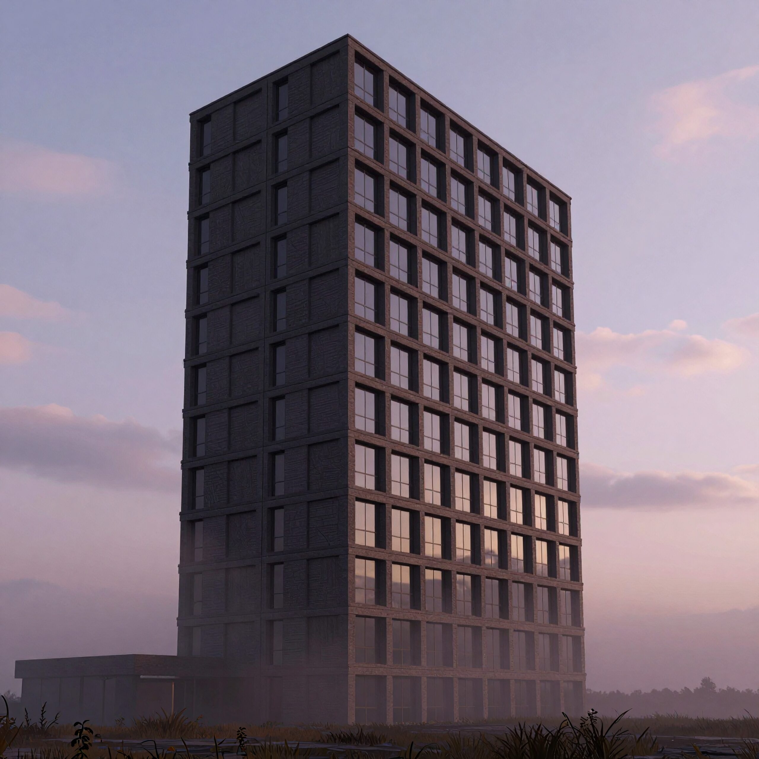 Modern High-Rise at Dusk
