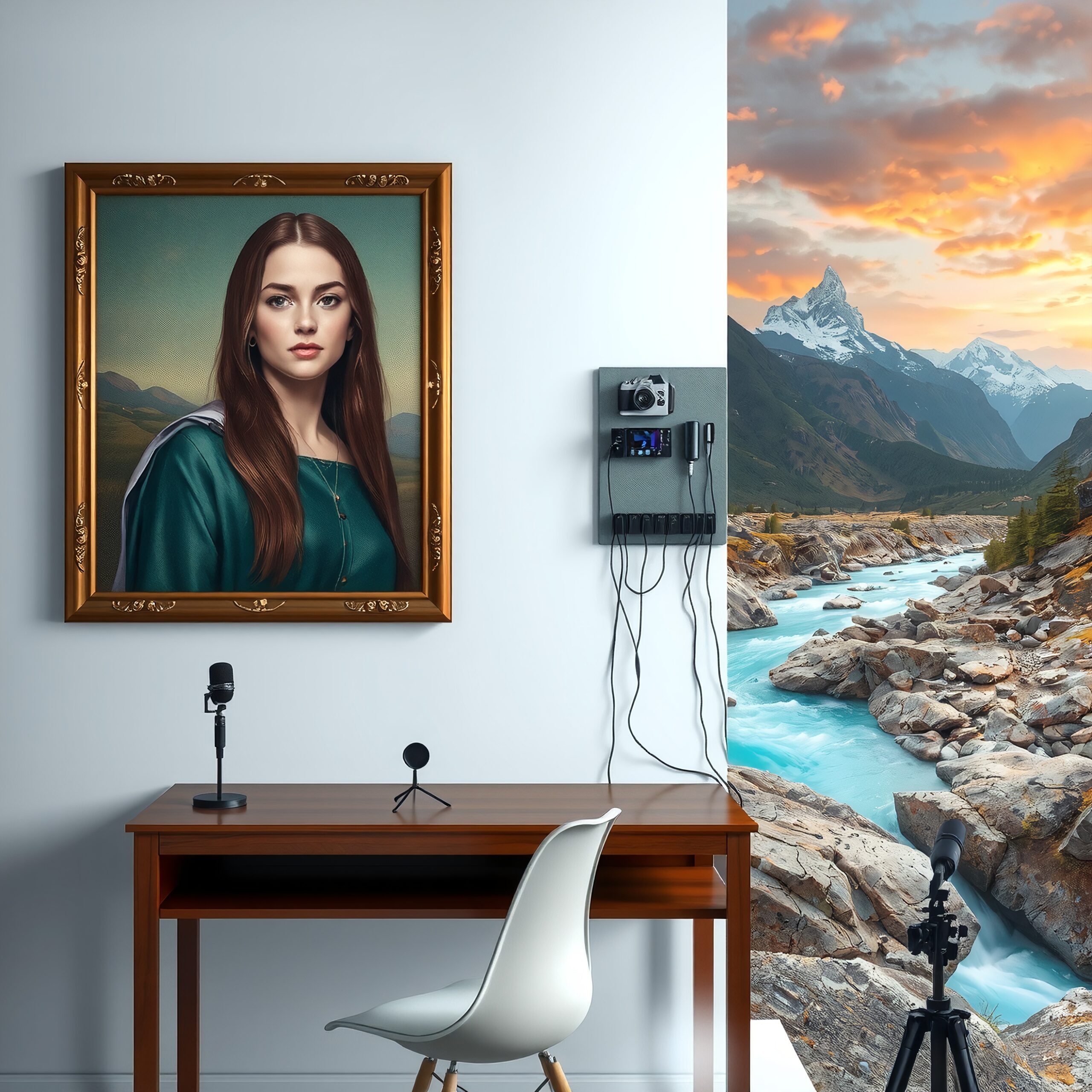 Office and Nature Divided Spaces