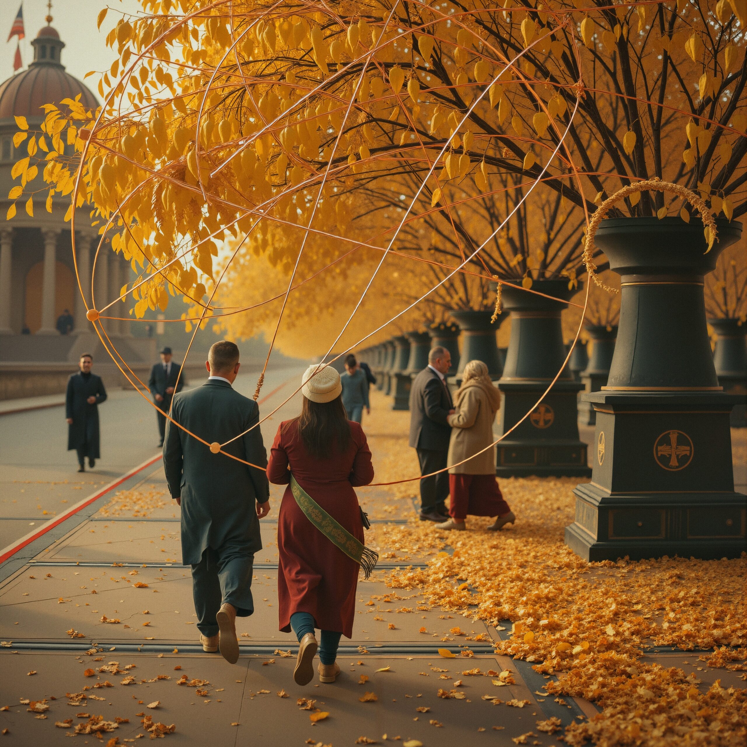 Autumn Walk in Historical Park