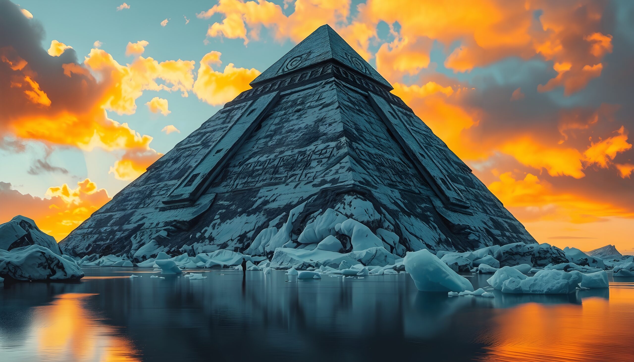Ancient Pyramid in Arctic Landscape