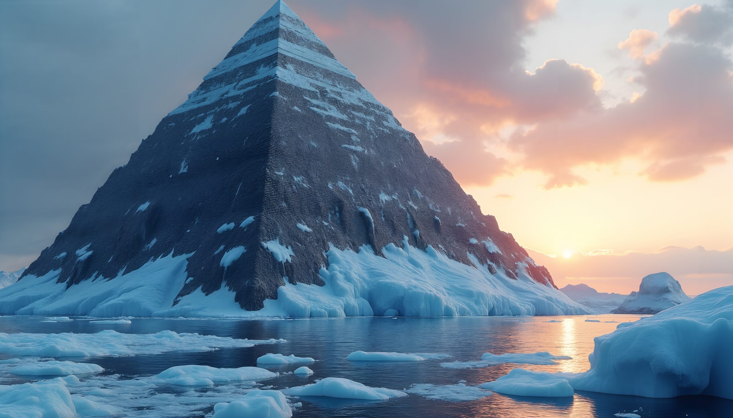 Majestic Pyramid in Frozen Landscape