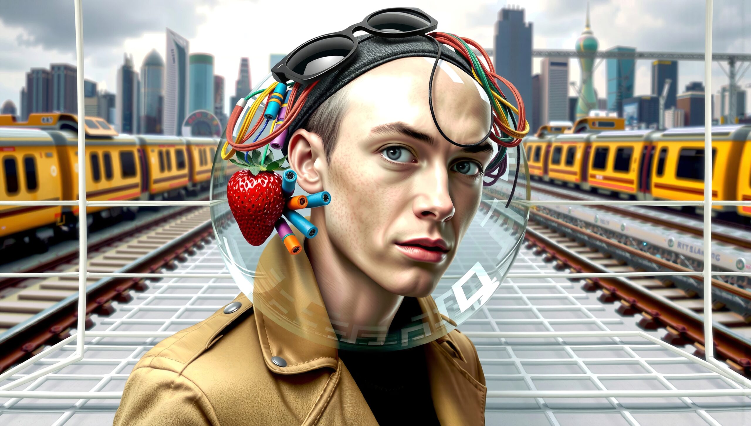 Futuristic Man in Urban Setting