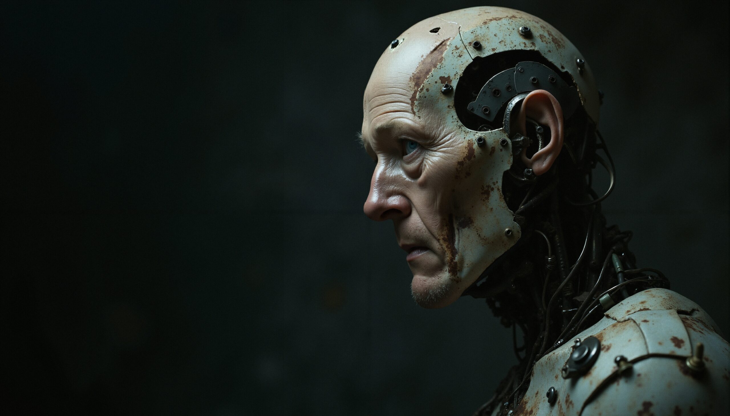 Cybernetic Humanoid in the Shadows