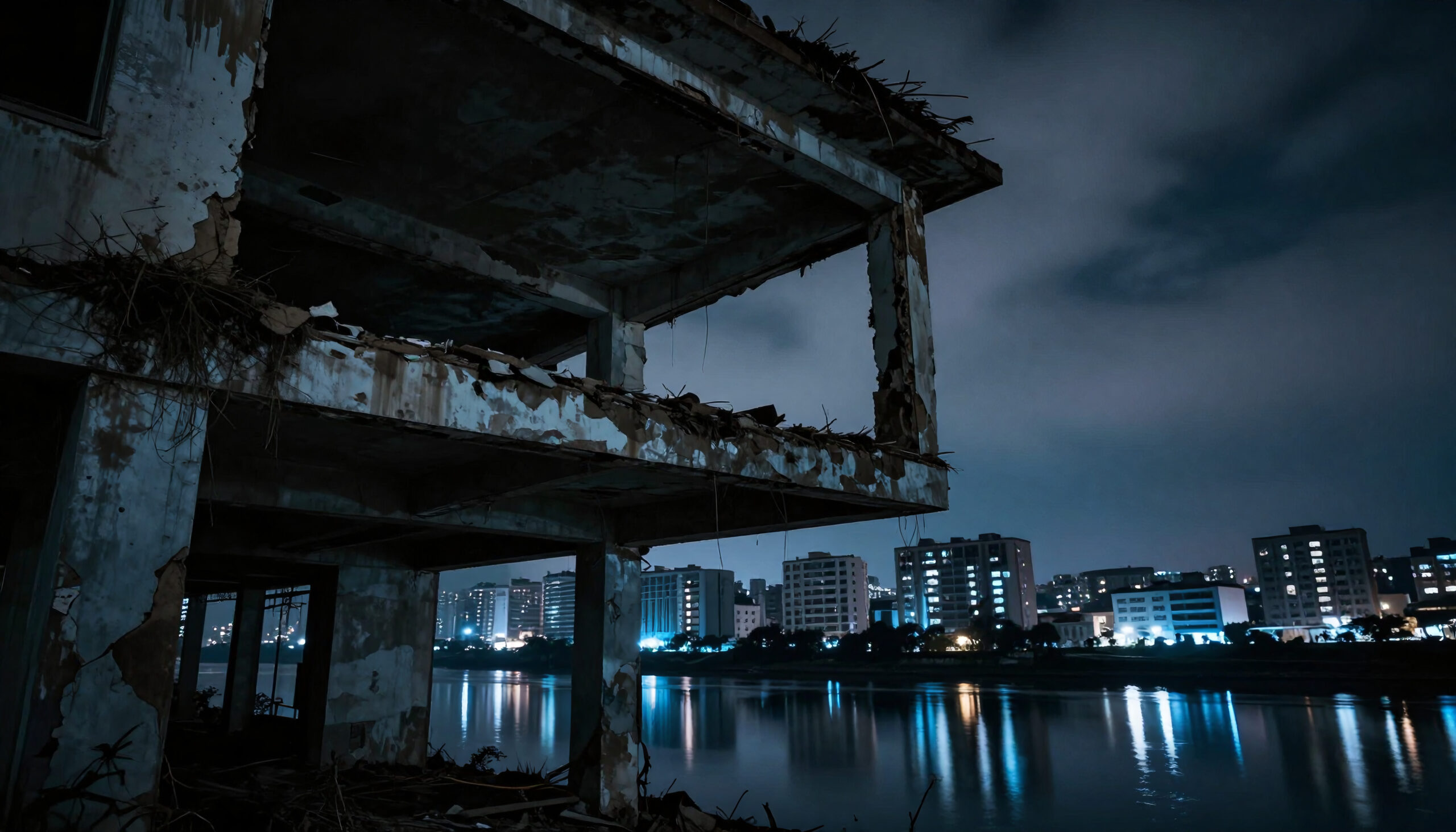 Ruins Reflect Modern Glow